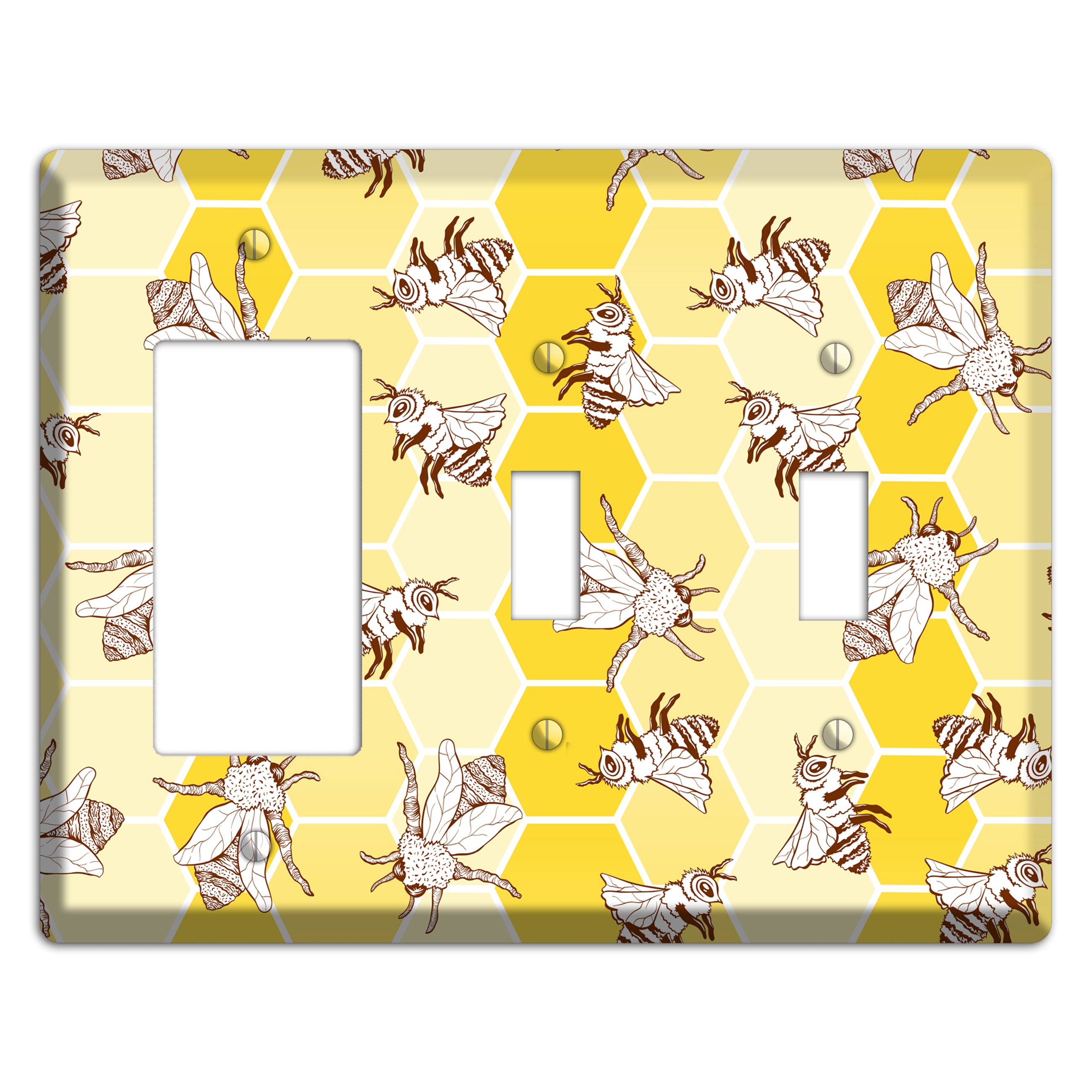 Hive & Wing Rocker / 2 Toggle Wallplate