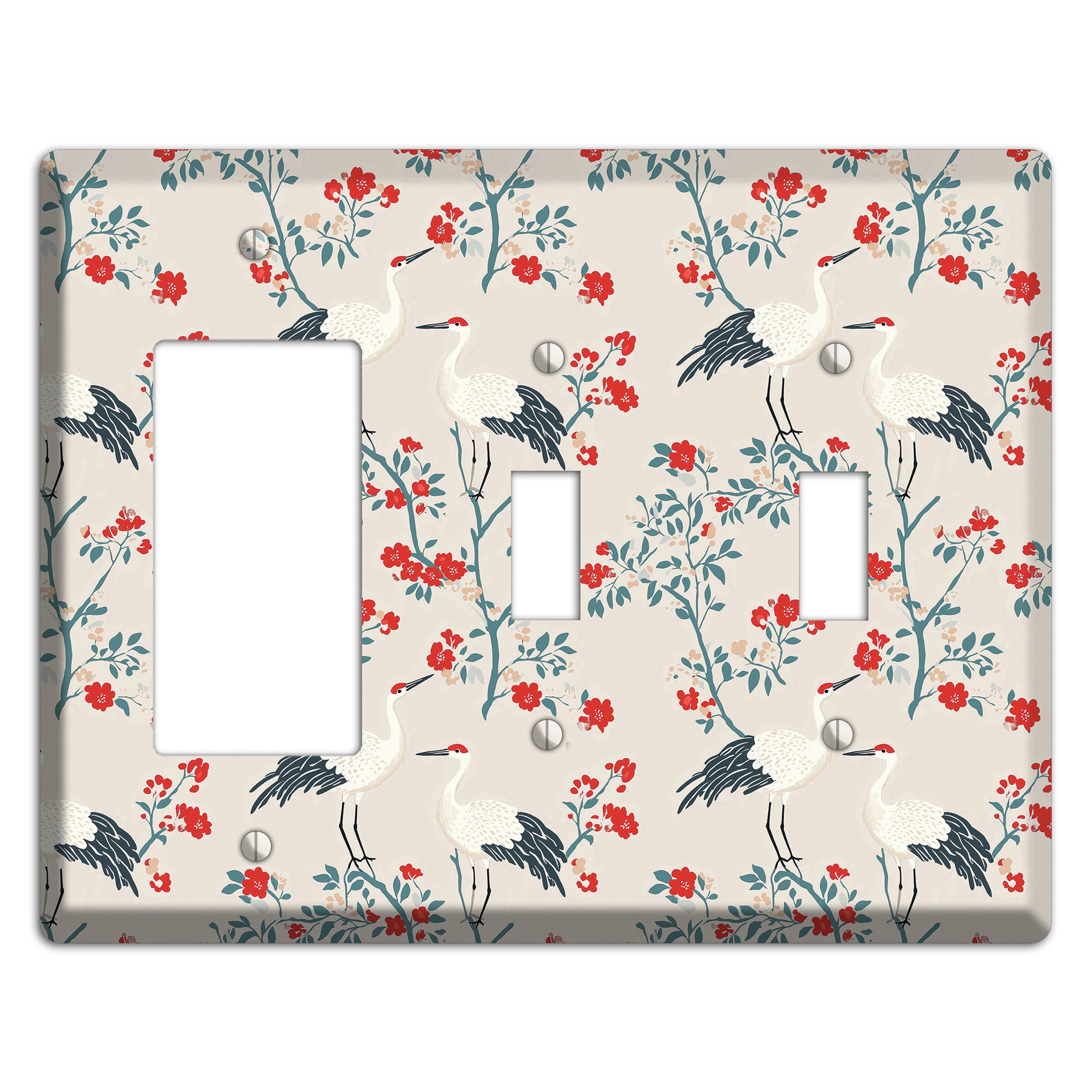 Ivory Blossom Vigil Rocker / 2 Toggle Wallplate