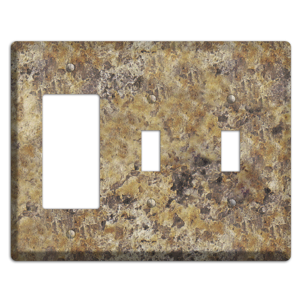 Venetian Gold Granite Rocker / 2 Toggle Wallplate