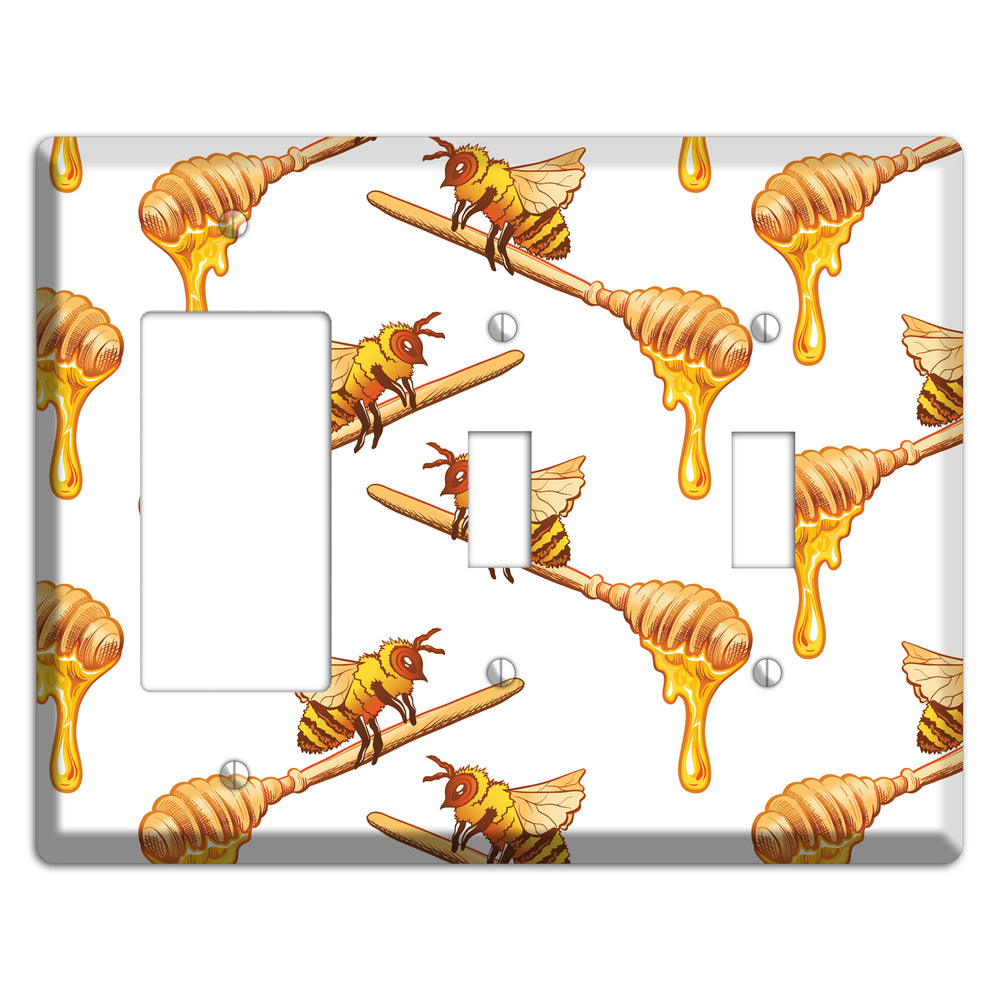 Honey Dipper Scatter Rocker / 2 Toggle Wallplate