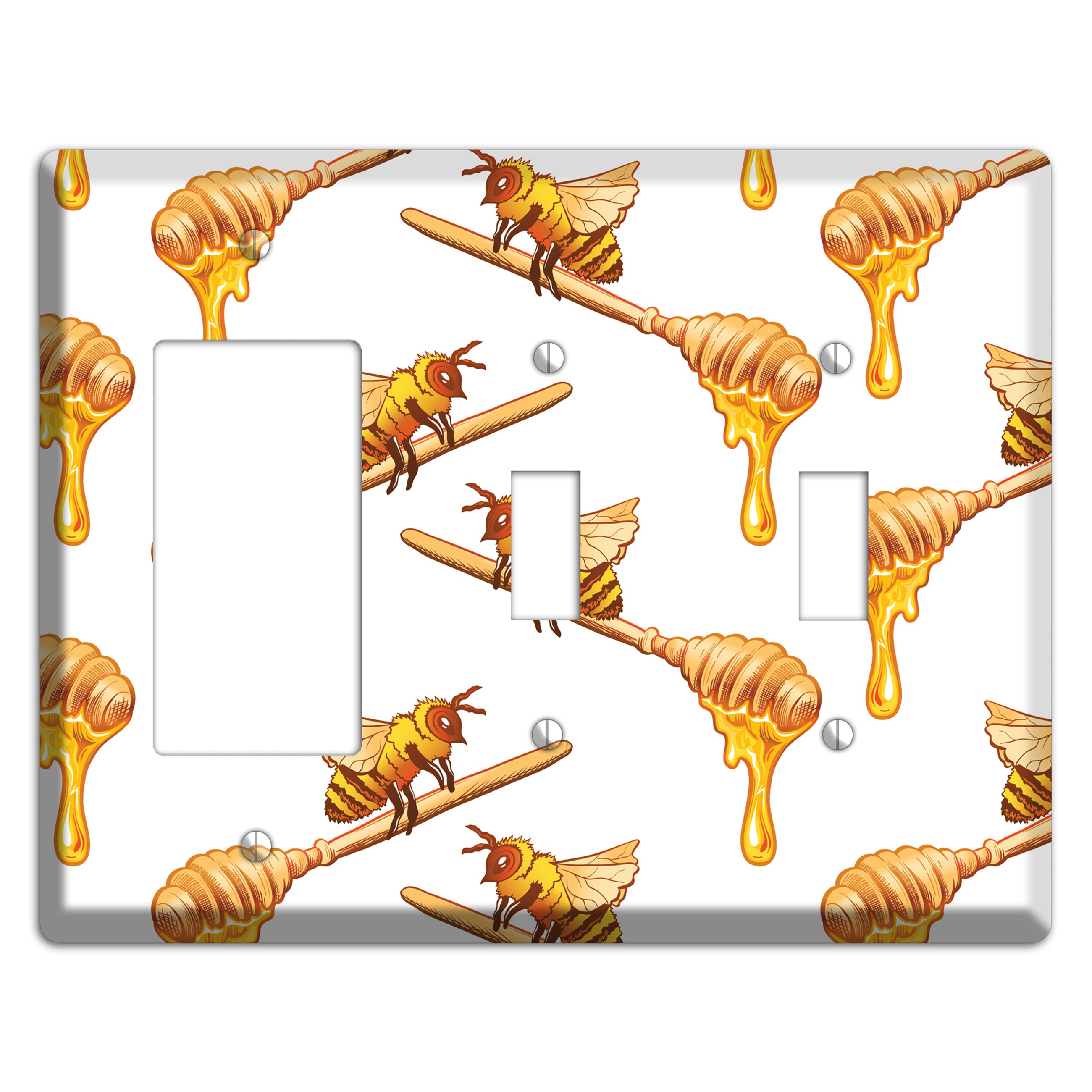Honey Dipper Scatter Rocker / 2 Toggle Wallplate