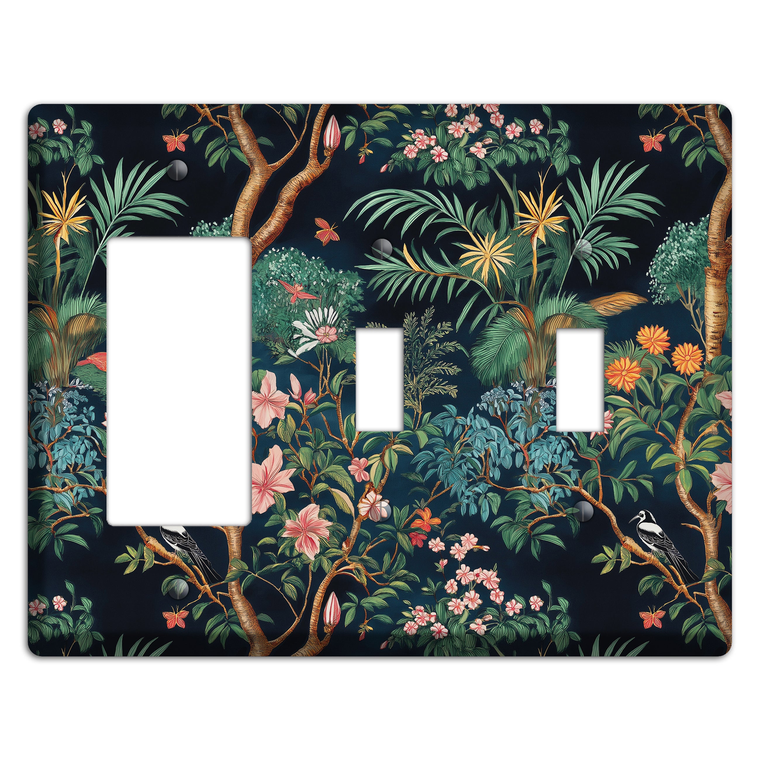 Jungle Nocturne Rocker / 2 Toggle Wallplate