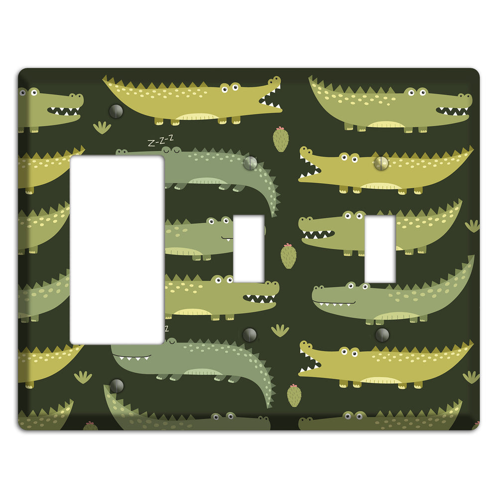 Sleepy Croc Parade Rocker / 2 Toggle Wallplate