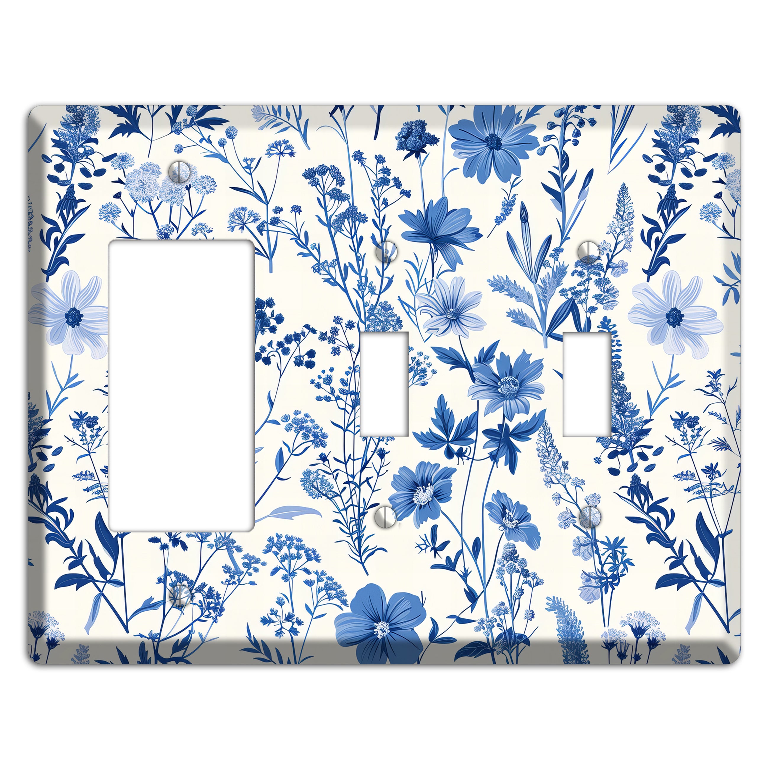 Meadow in Monochrome Rocker / 2 Toggle Wallplate