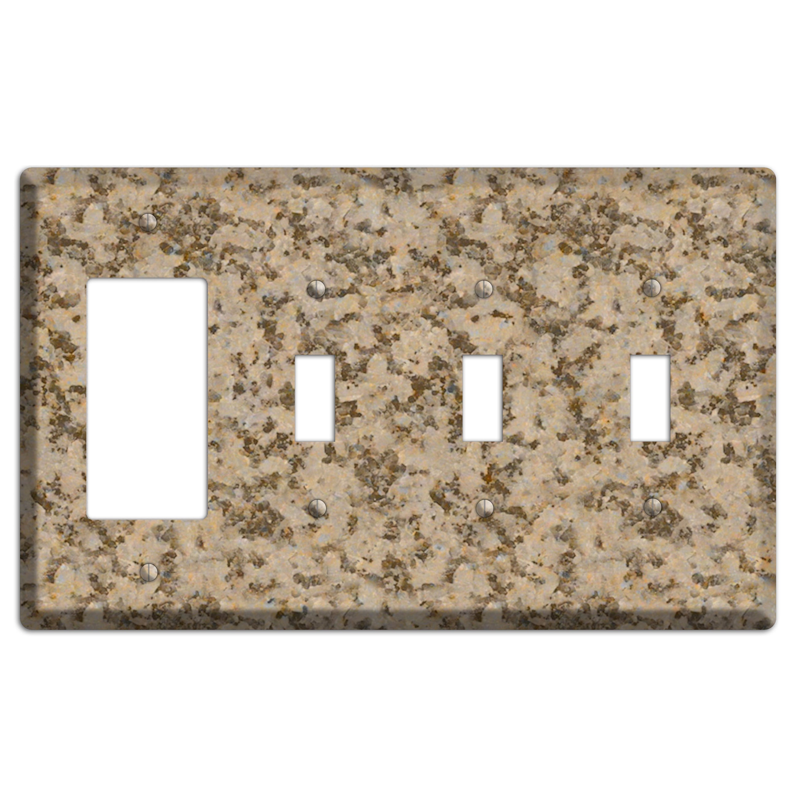 Giallo Santa Cecilia Granite Rocker / 3 Toggle Wallplate
