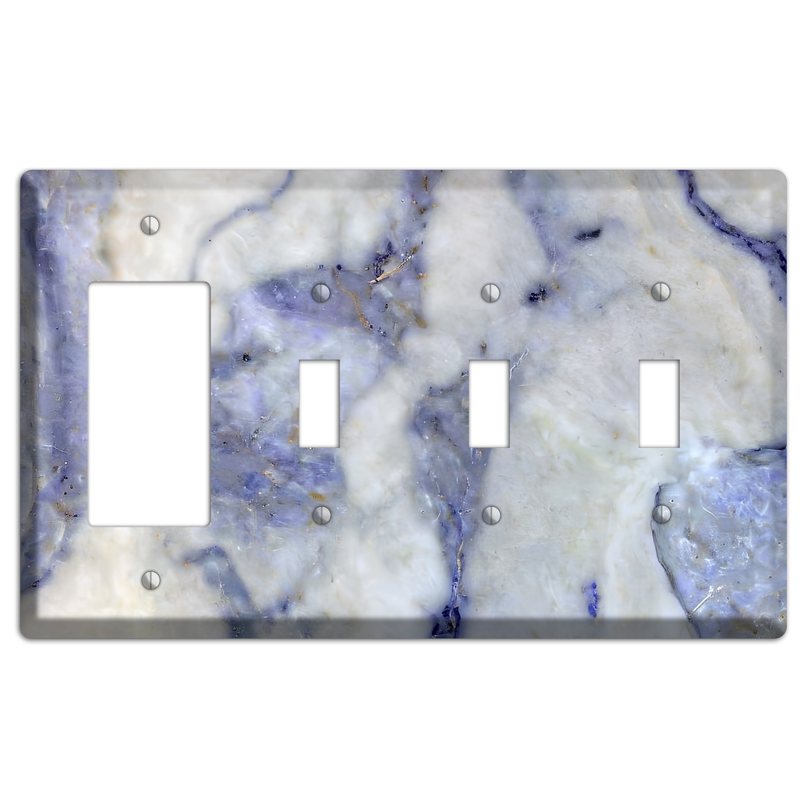 Spindle Marble Rocker / 3 Toggle Wallplate