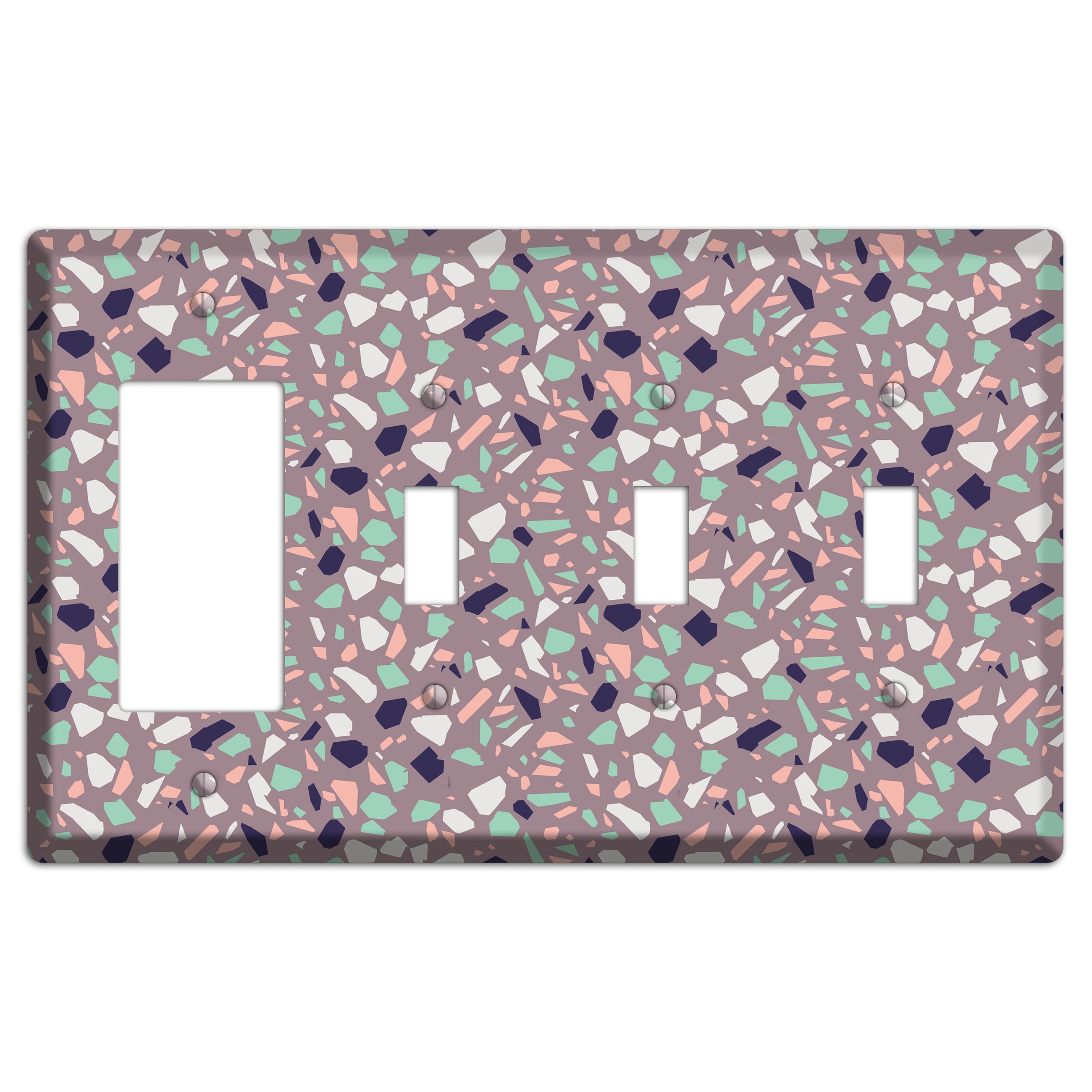 Lavender Shard Rocker / 3 Toggle Wallplate