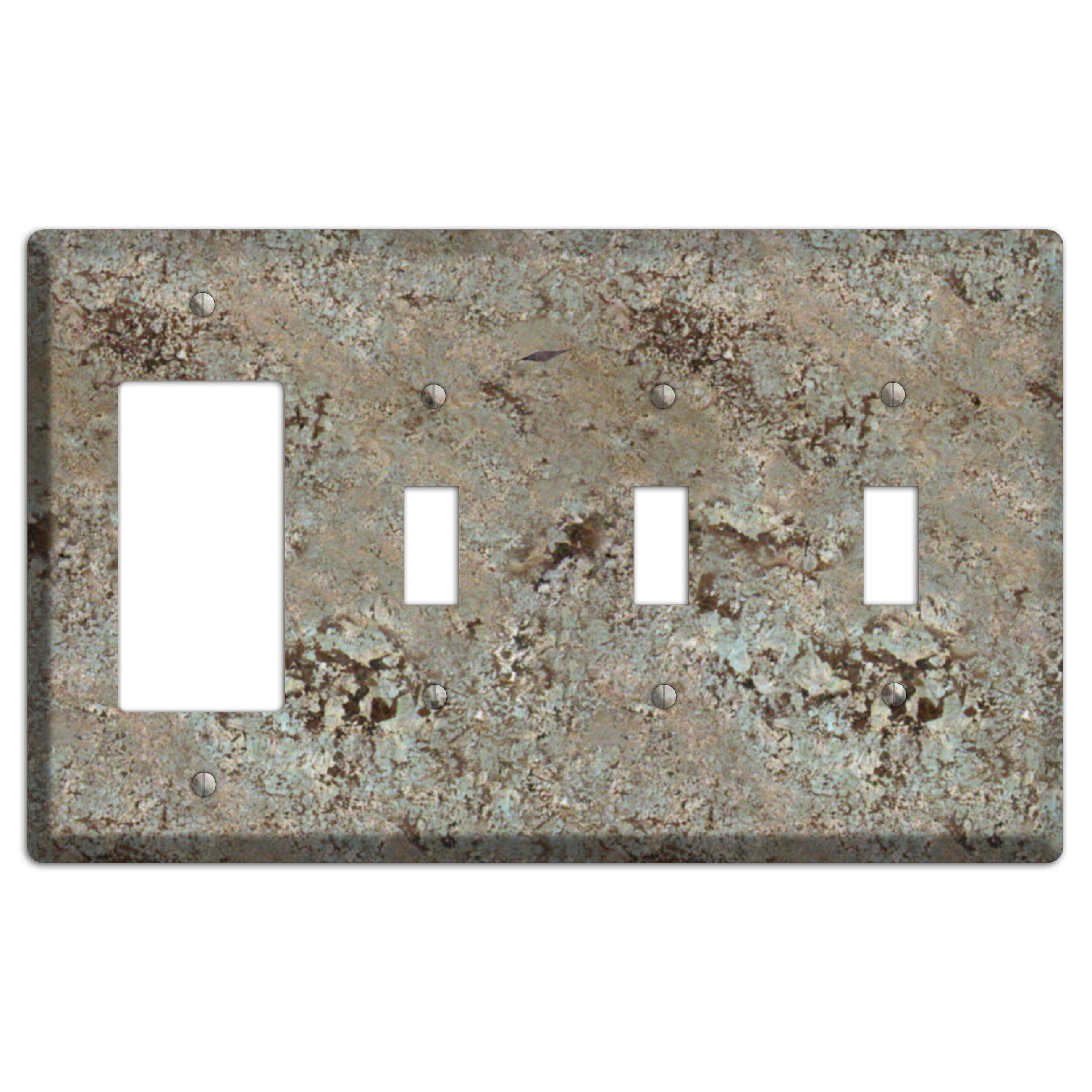 Delicatus White Granite Rocker / 3 Toggle Wallplate