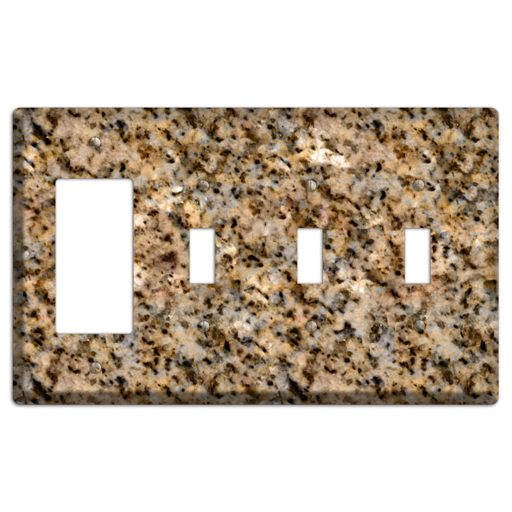 Giallo Ornamental Granite Rocker / 3 Toggle Wallplate