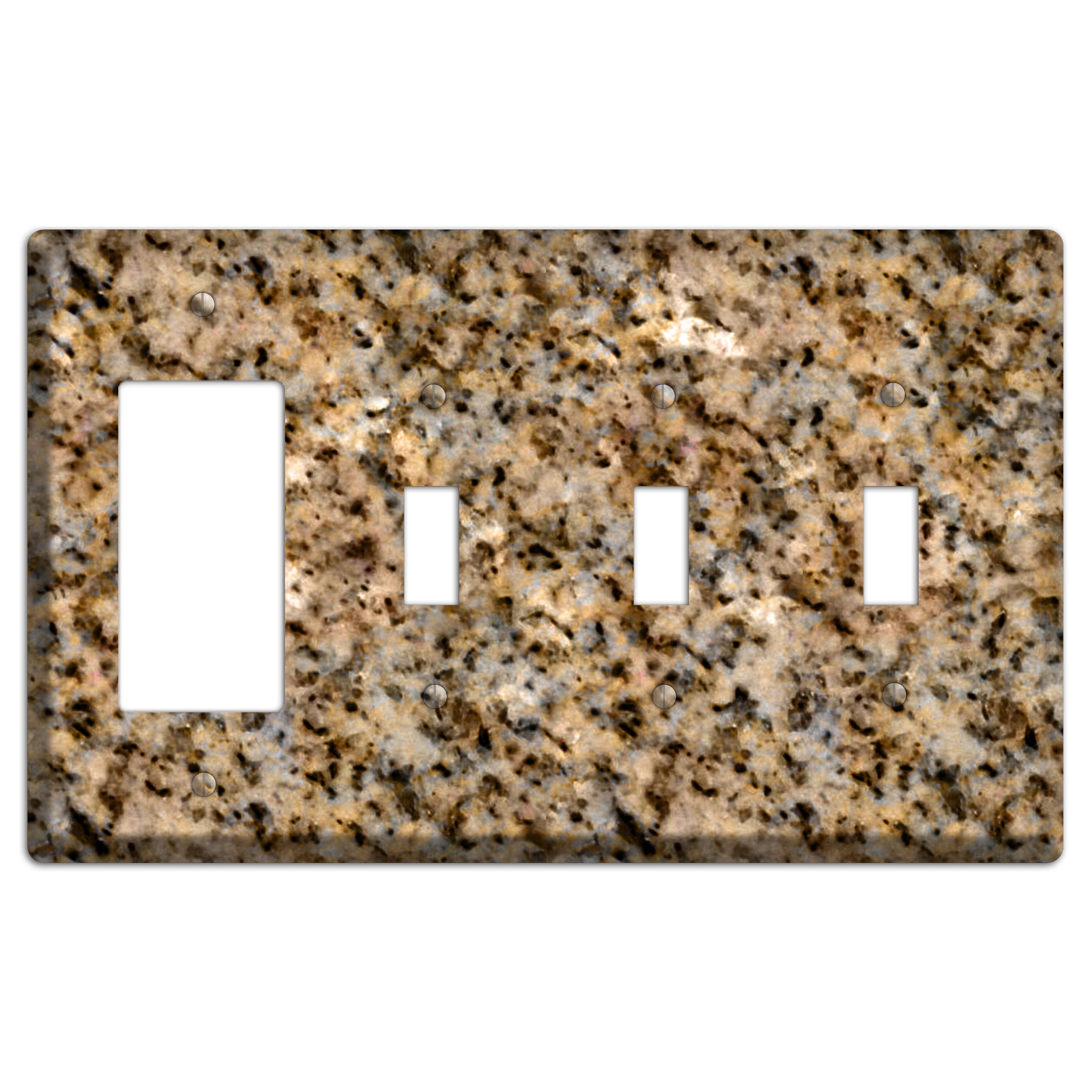 Giallo Ornamental Granite Rocker / 3 Toggle Wallplate