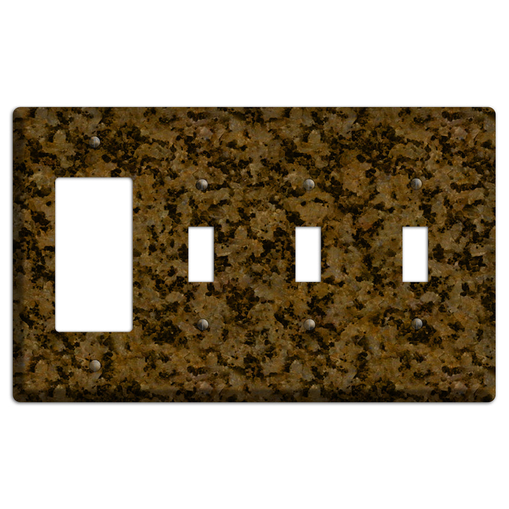 Tropic Brown Granite Rocker / 3 Toggle Wallplate