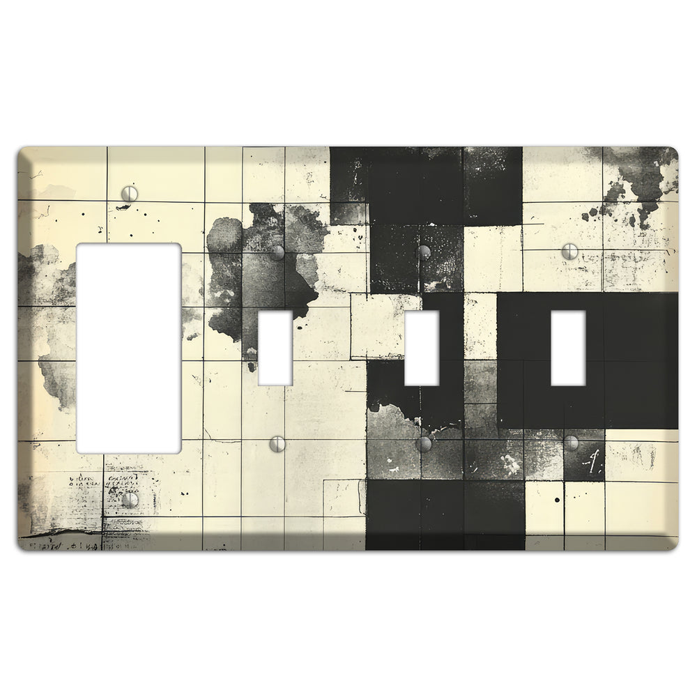 Fractured Cartography Rocker / 3 Toggle Wallplate