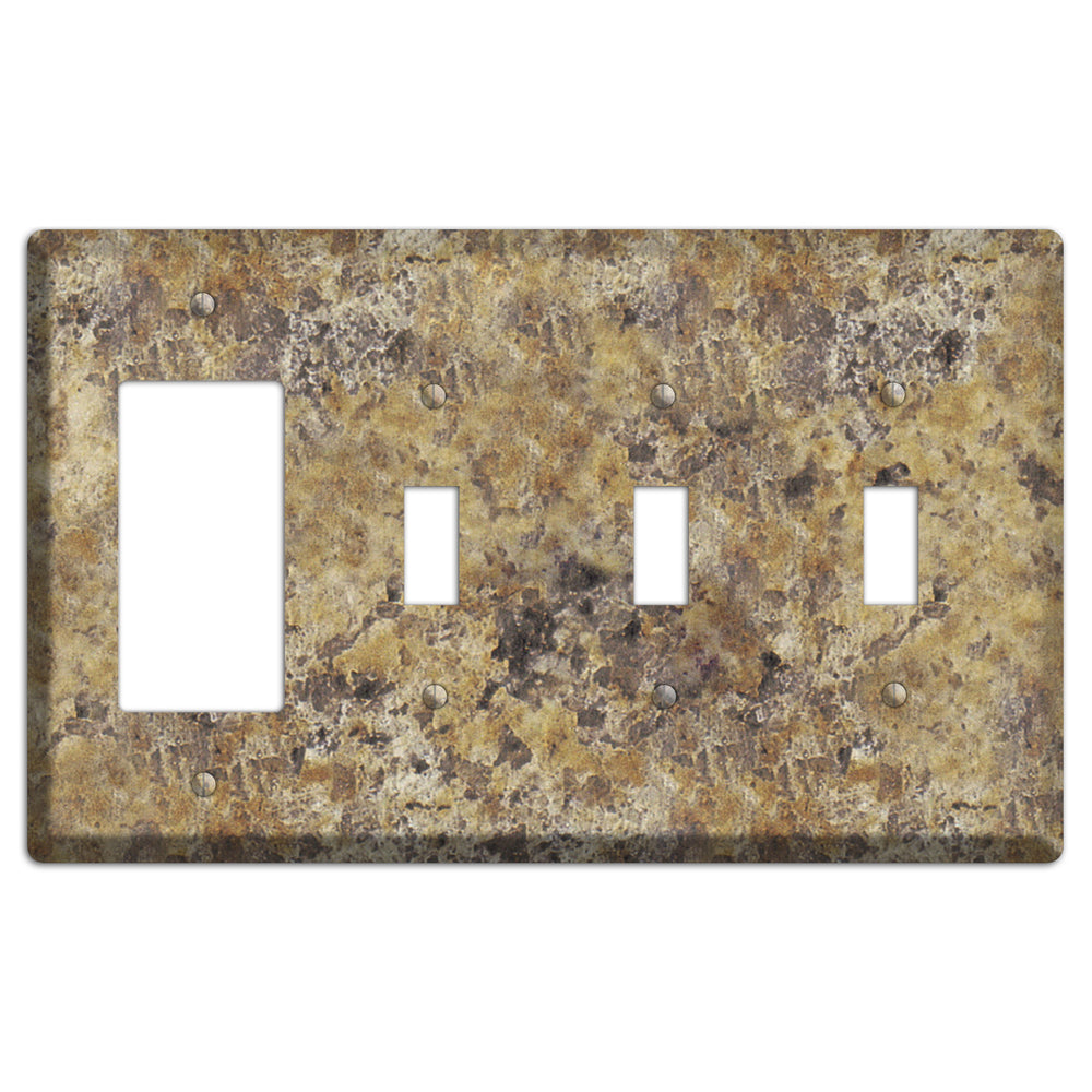Venetian Gold Granite Rocker / 3 Toggle Wallplate