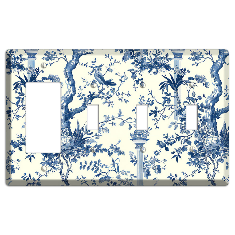 Pagoda & Plume Rocker / 3 Toggle Wallplate