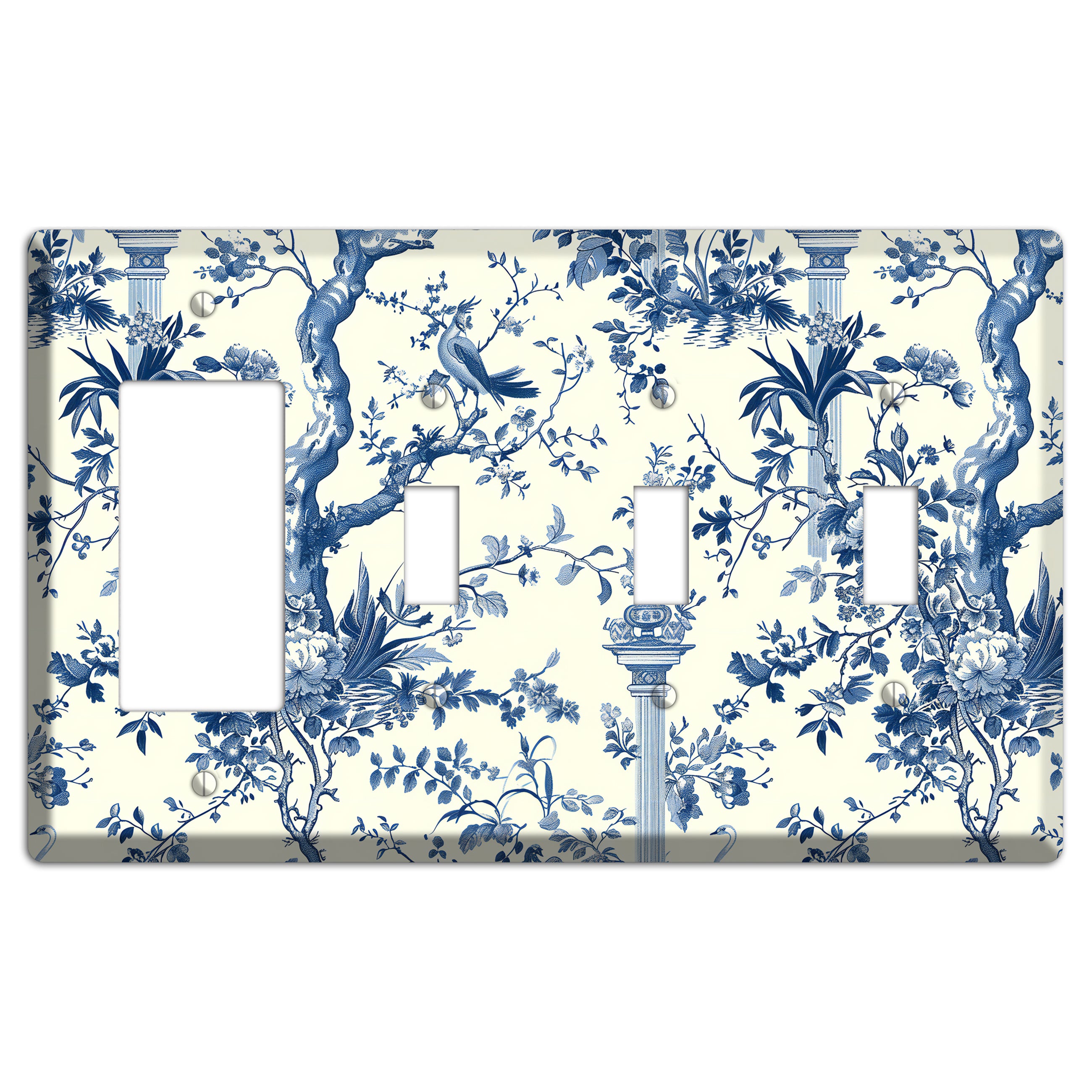 Pagoda & Plume Rocker / 3 Toggle Wallplate