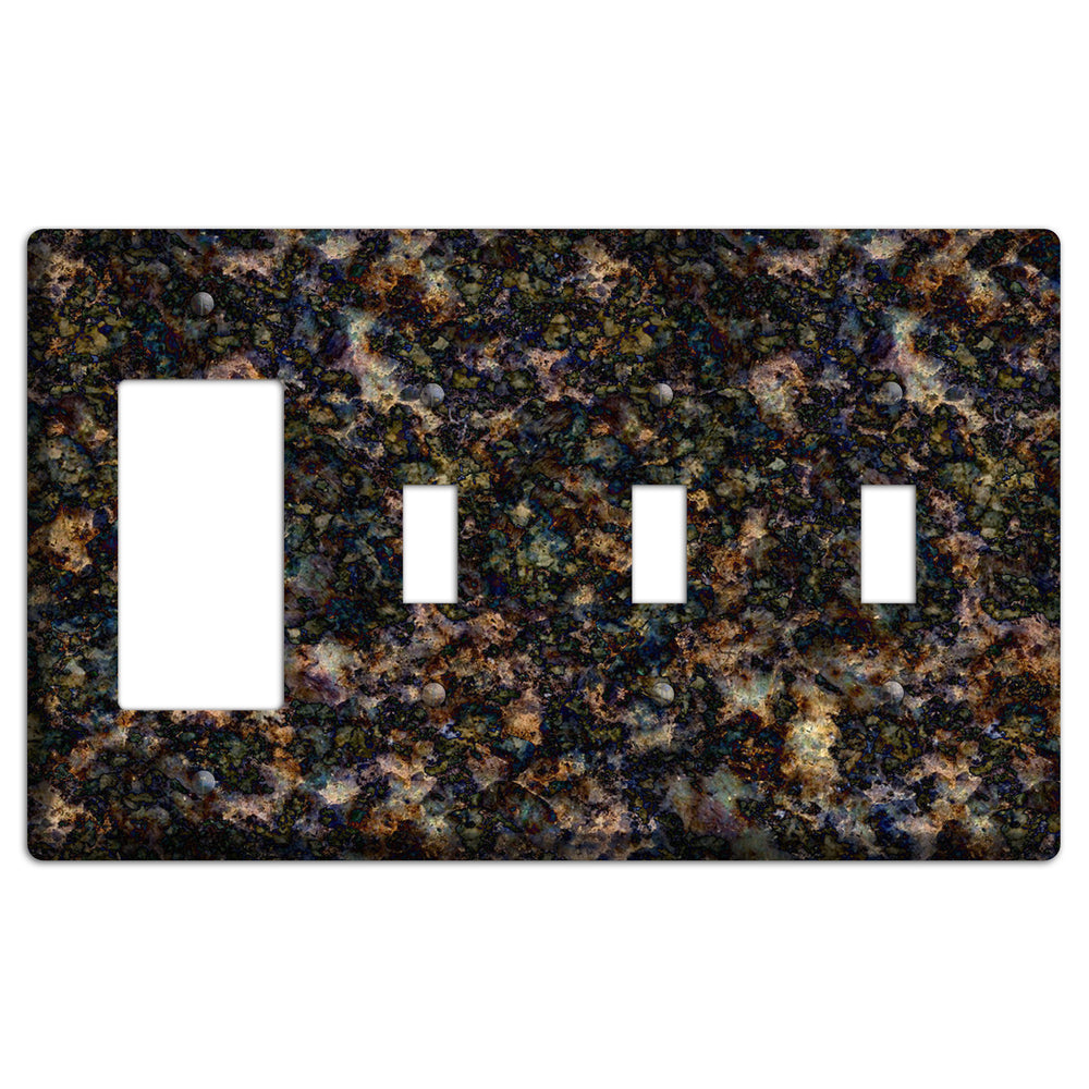 Volga Blue Granite Rocker / 3 Toggle Wallplate