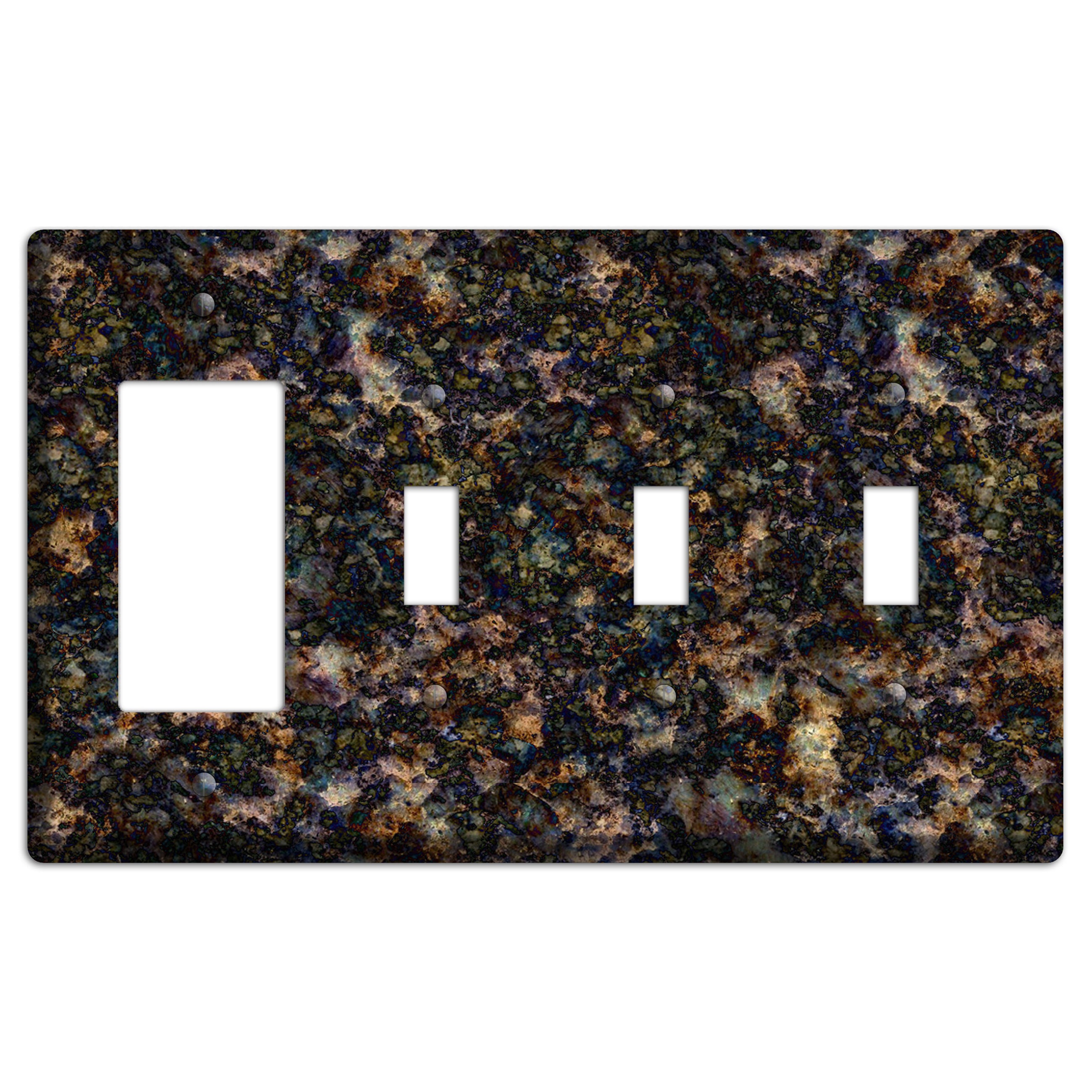 Volga Blue Granite Rocker / 3 Toggle Wallplate