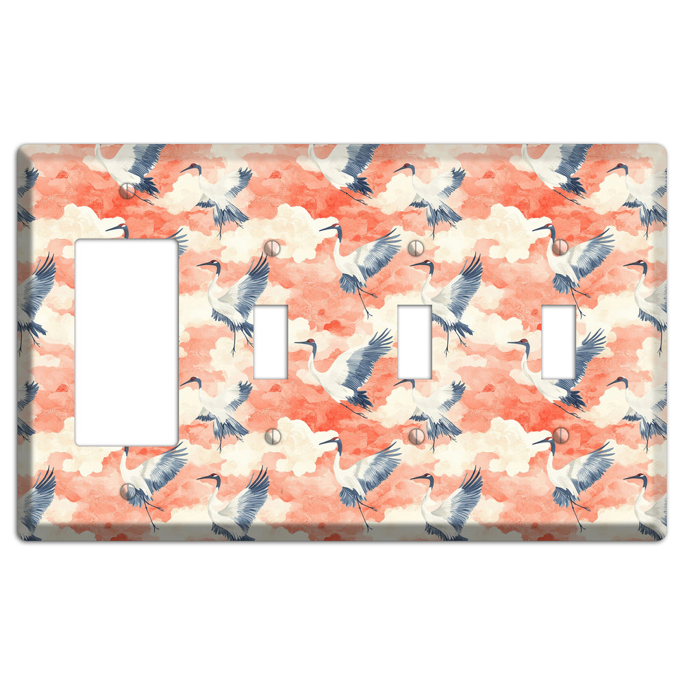 Coral Sky Migration Rocker / 3 Toggle Wallplate