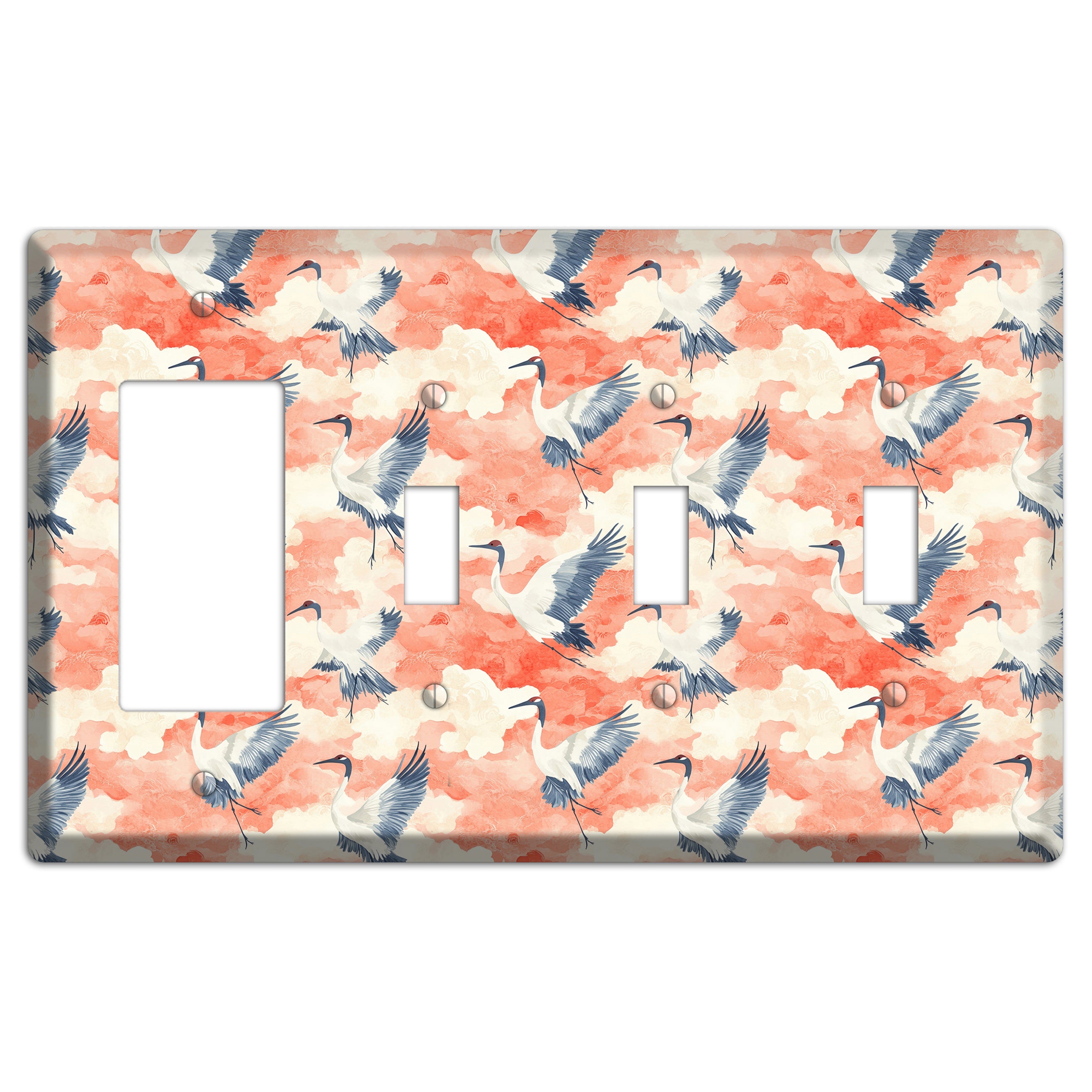 Coral Sky Migration Rocker / 3 Toggle Wallplate