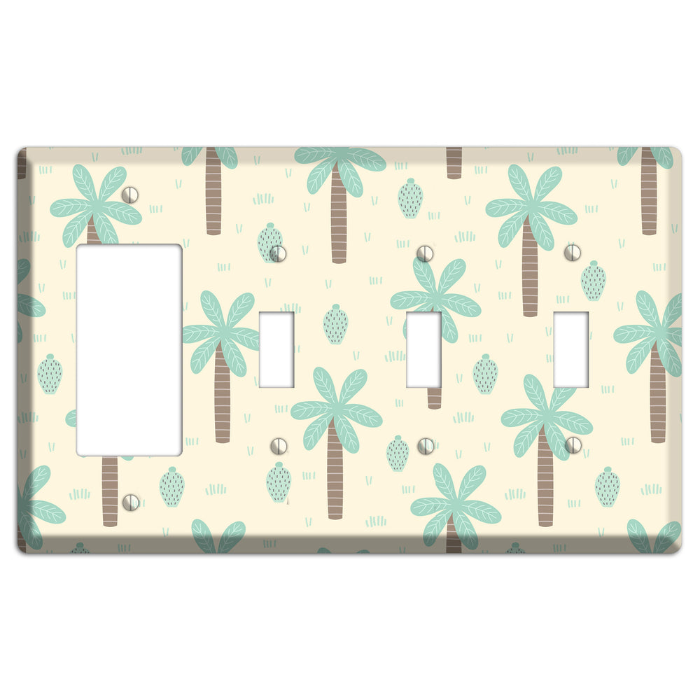 Dino Palmscape Rocker / 3 Toggle Wallplate