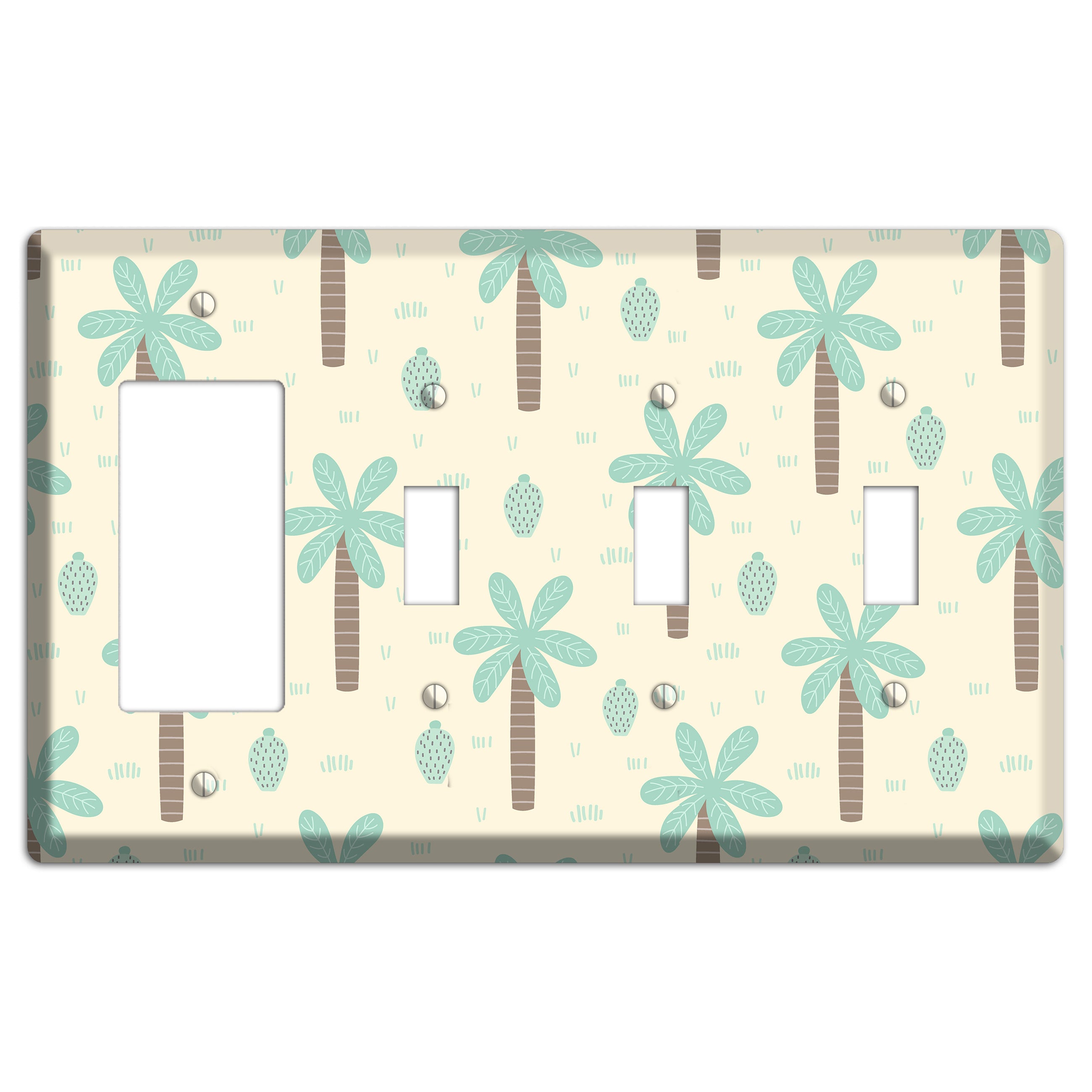 Dino Palmscape Rocker / 3 Toggle Wallplate
