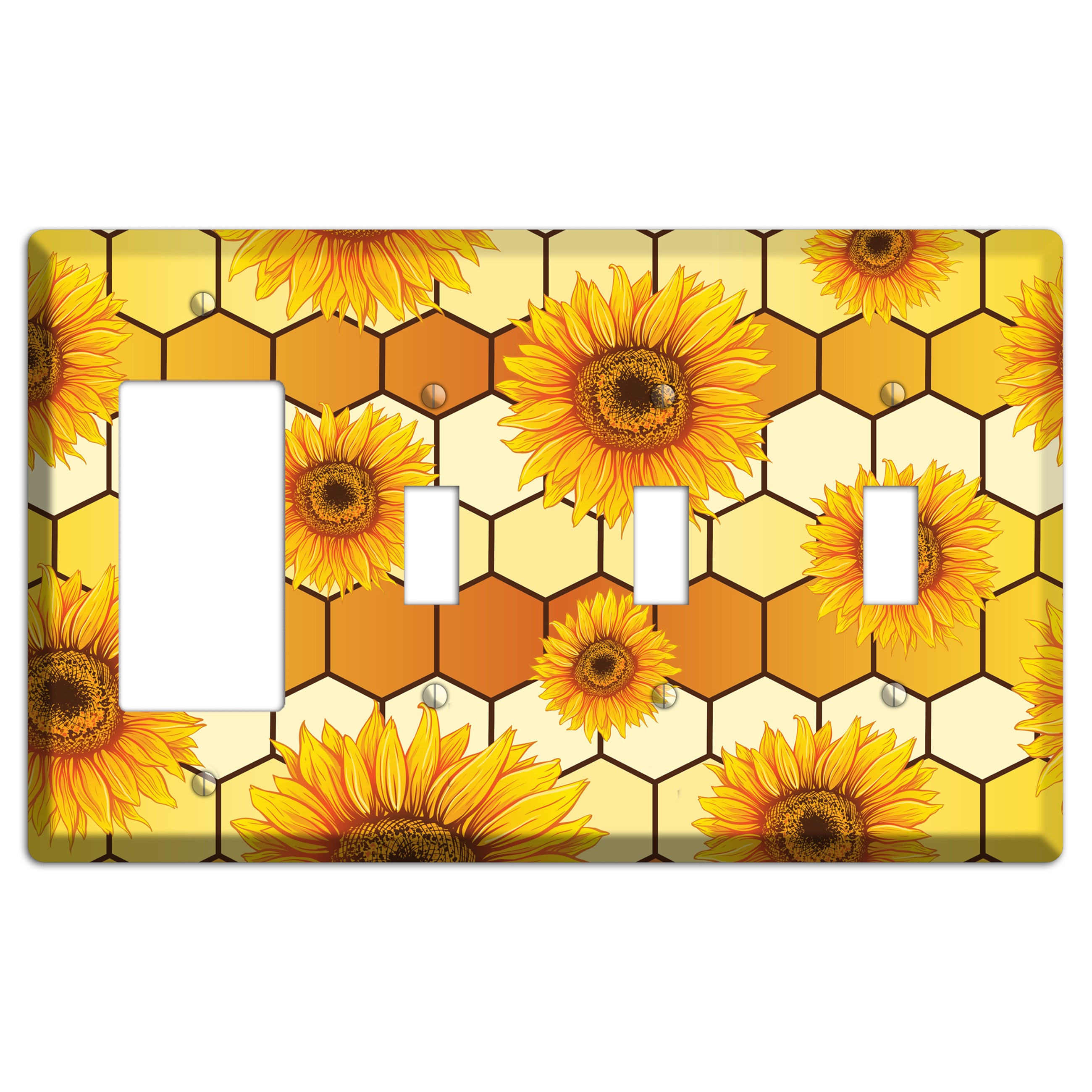 Honeycomb Solstice Rocker / 3 Toggle Wallplate