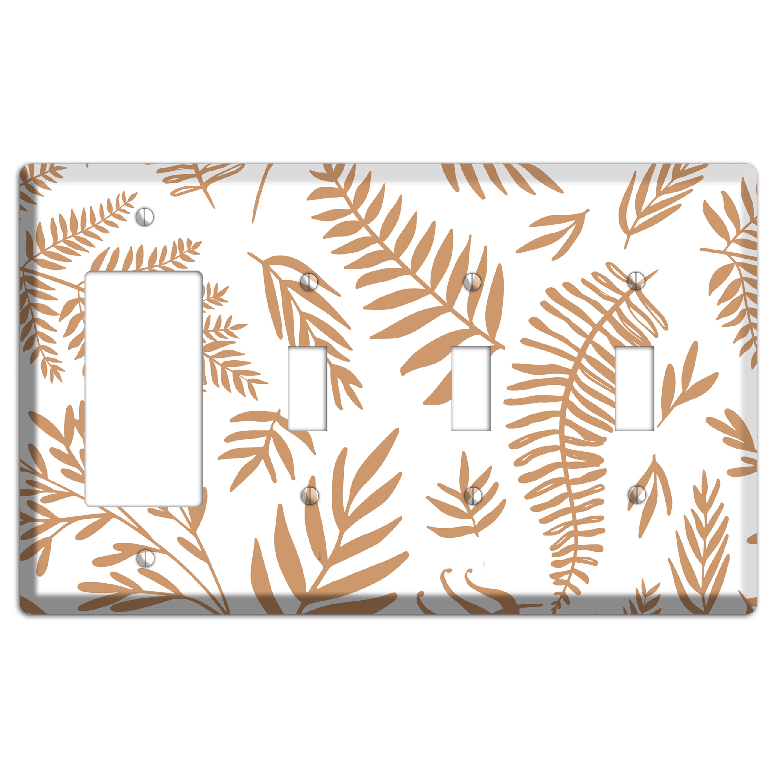 Scattered Fronds Rocker / 3 Toggle Wallplate