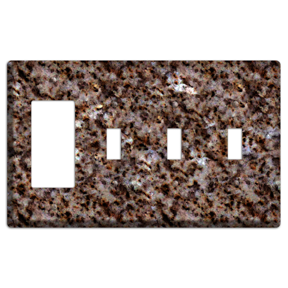 Baltic Brown Granite Rocker / 3 Toggle Wallplate