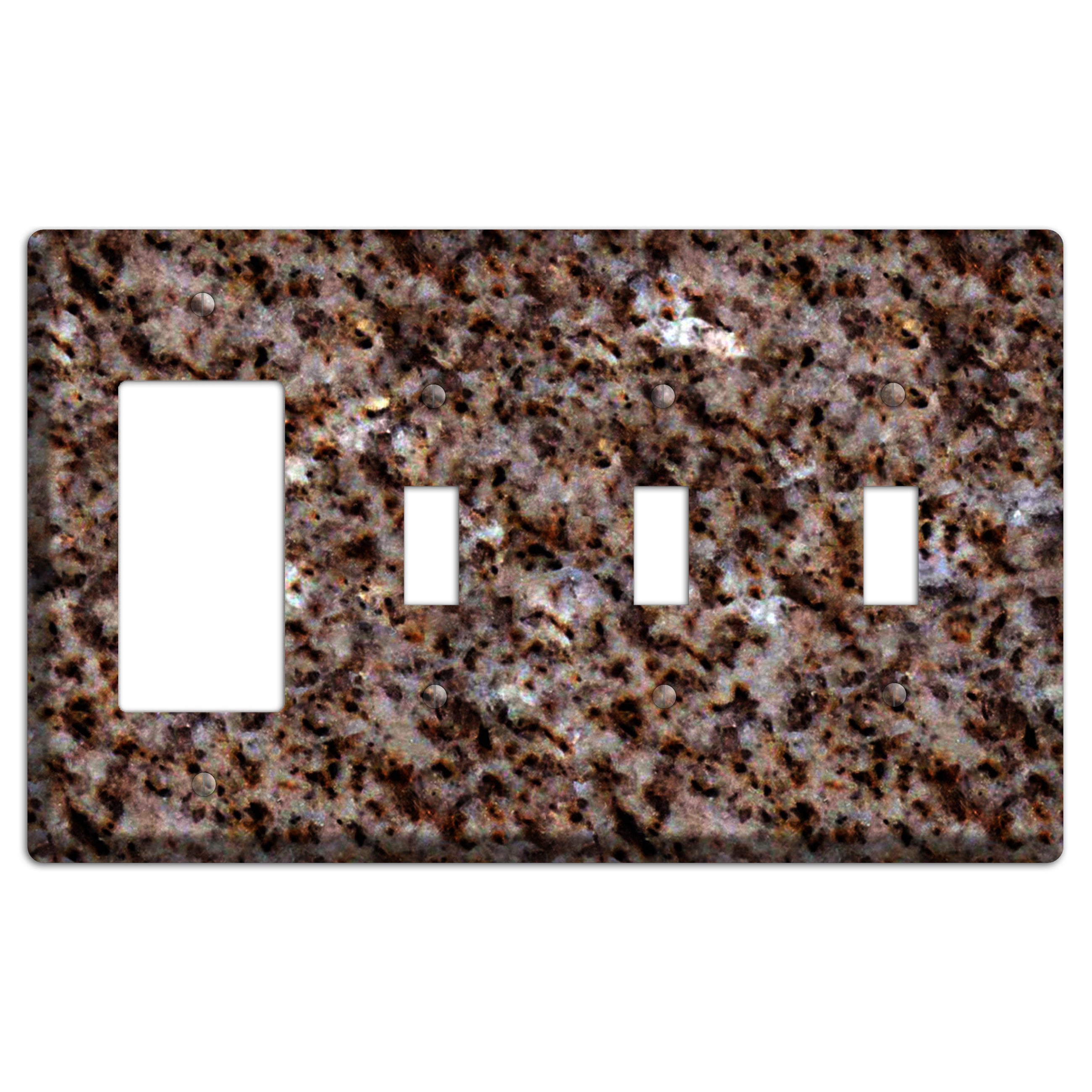 Baltic Brown Granite Rocker / 3 Toggle Wallplate