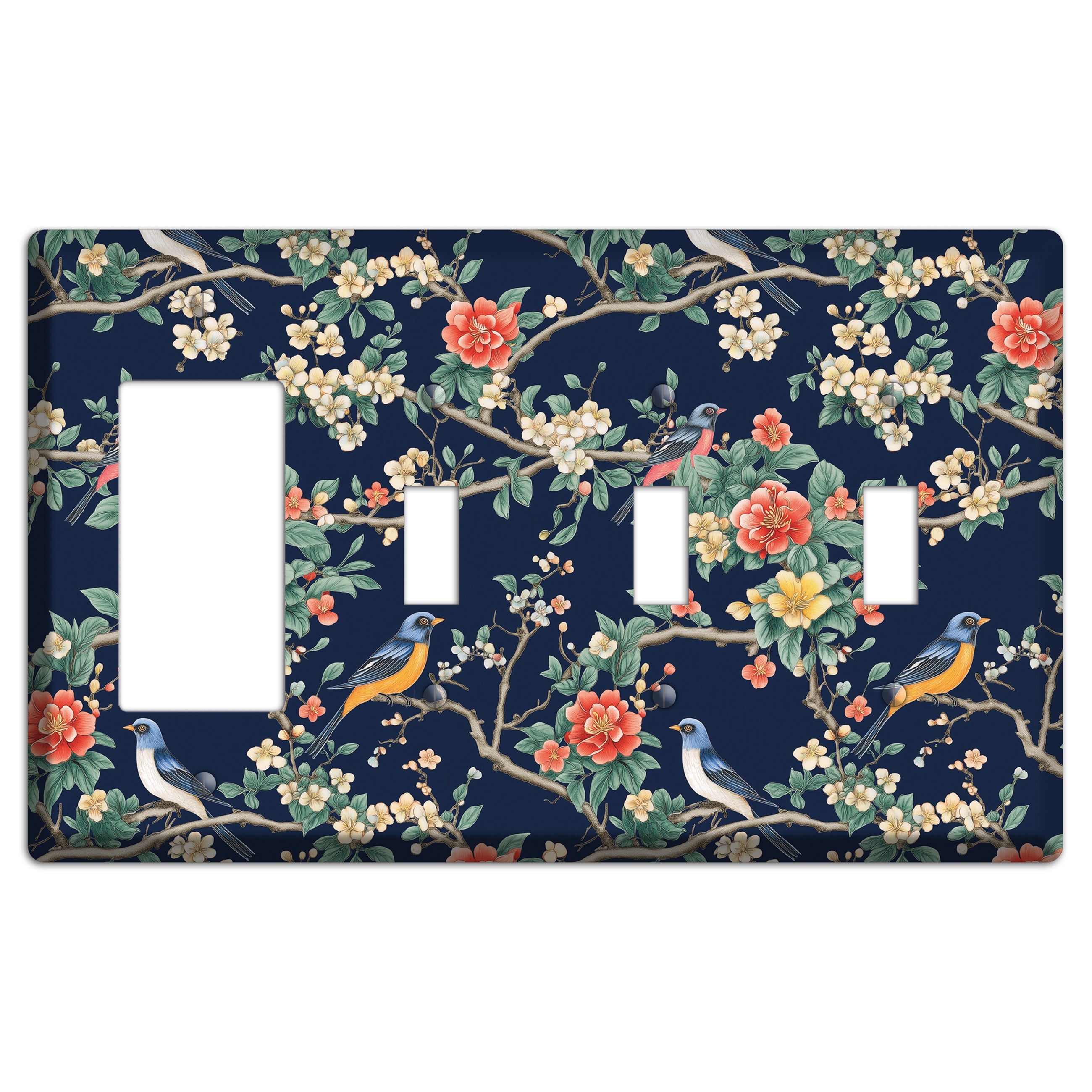 Songbirds & Blossoms Rocker / 3 Toggle Wallplate