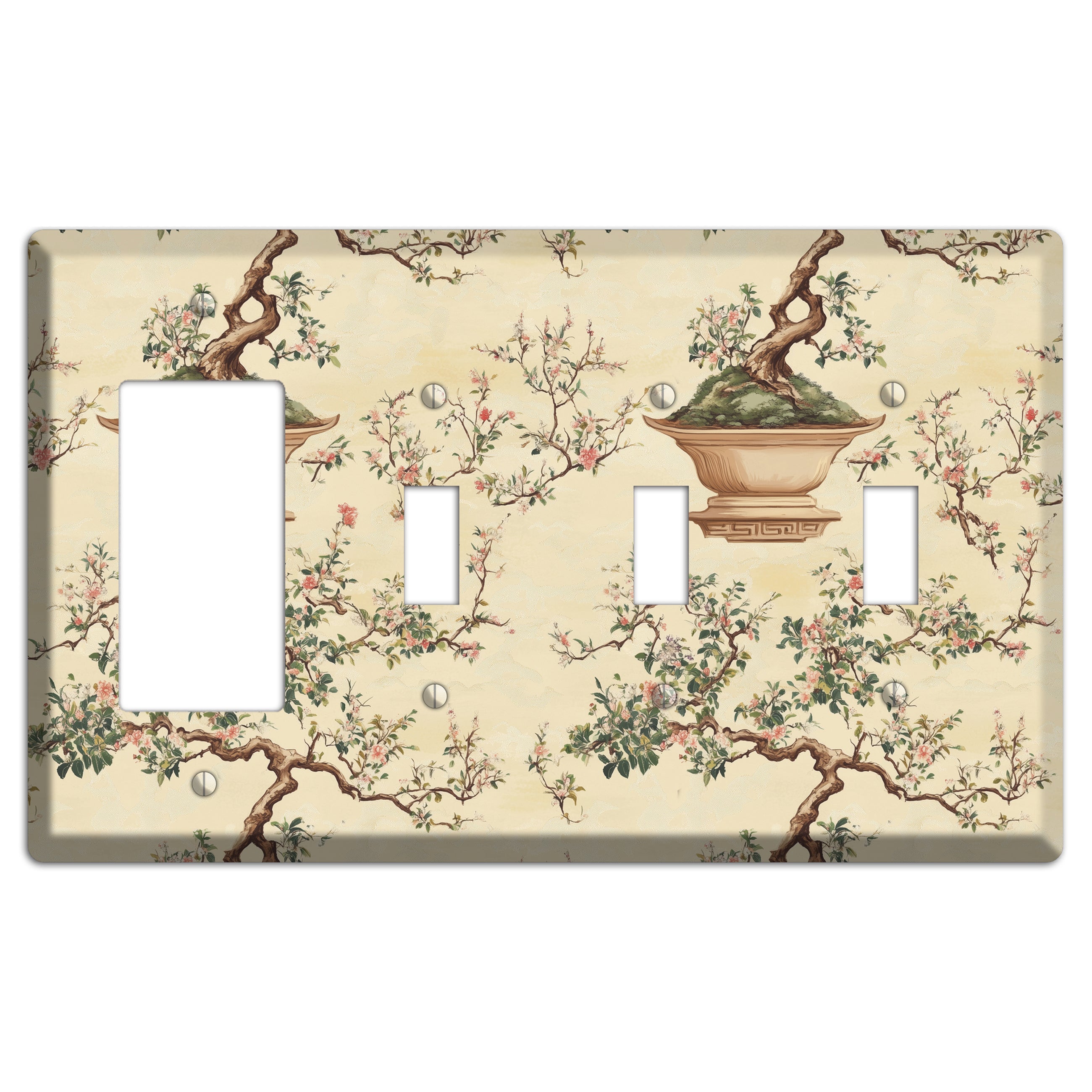 Bonsai & Blossom Rocker / 3 Toggle Wallplate