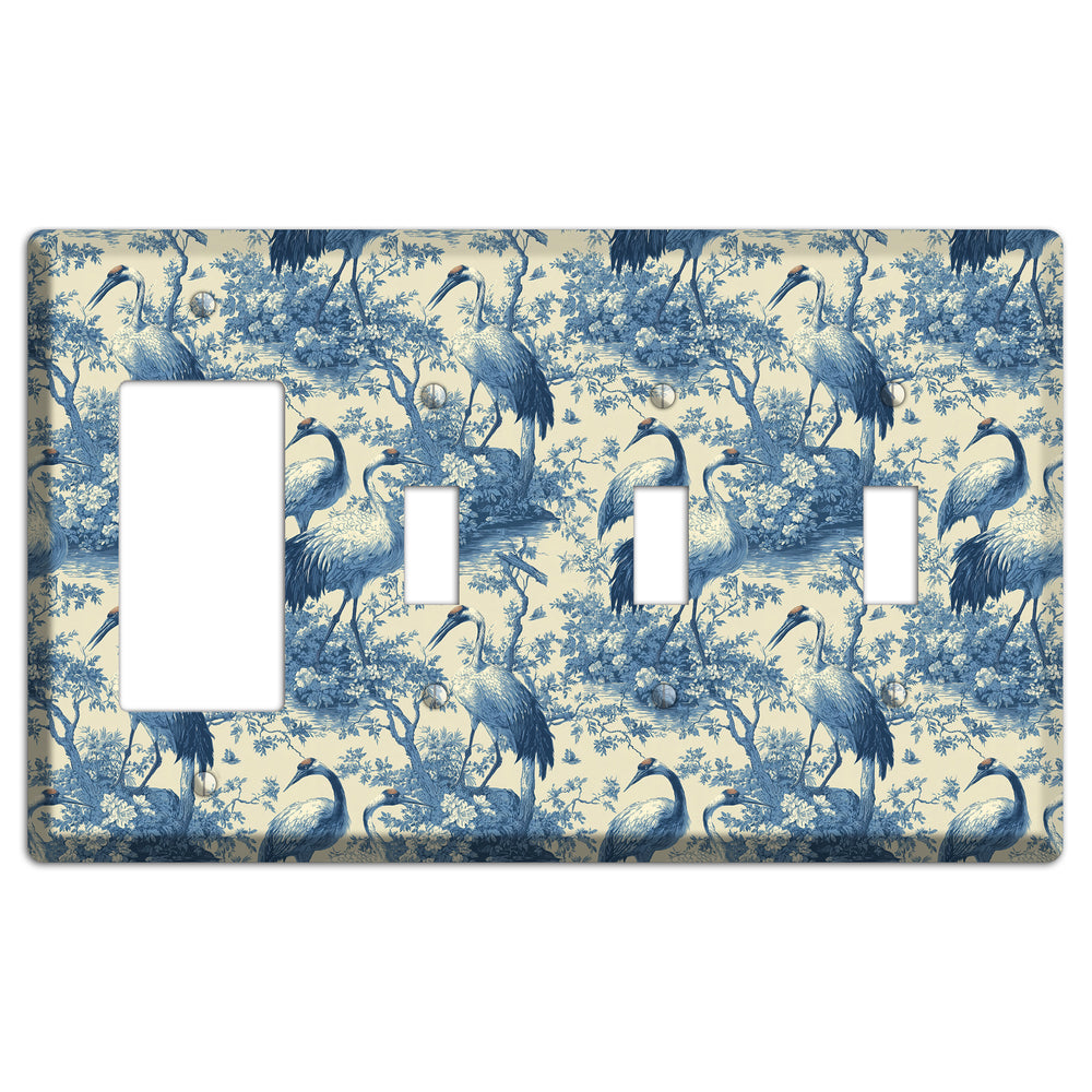 Cobalt Toile Vigil Rocker / 3 Toggle Wallplate