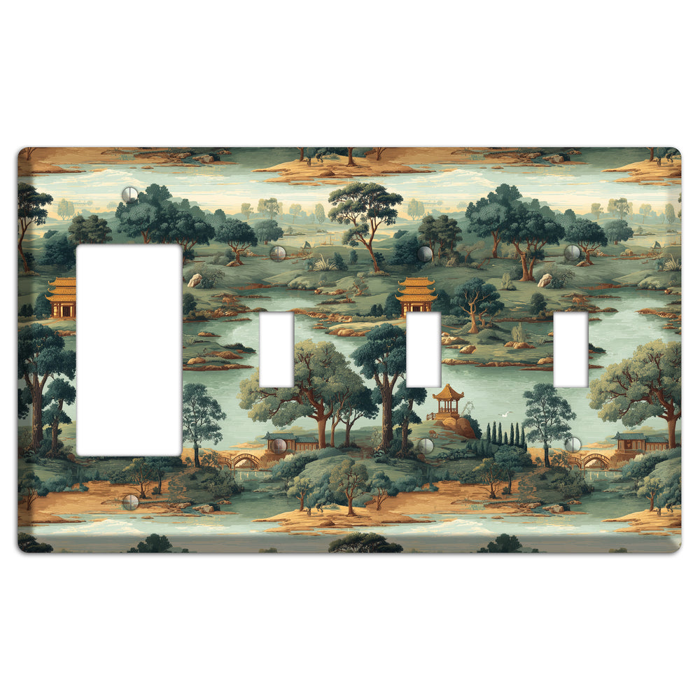 Pavilion and Stream Rocker / 3 Toggle Wallplate