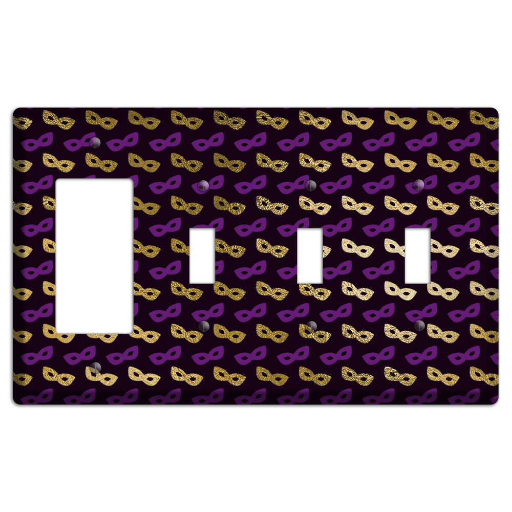 Midnight Masque Rocker / 3 Toggle Wallplate