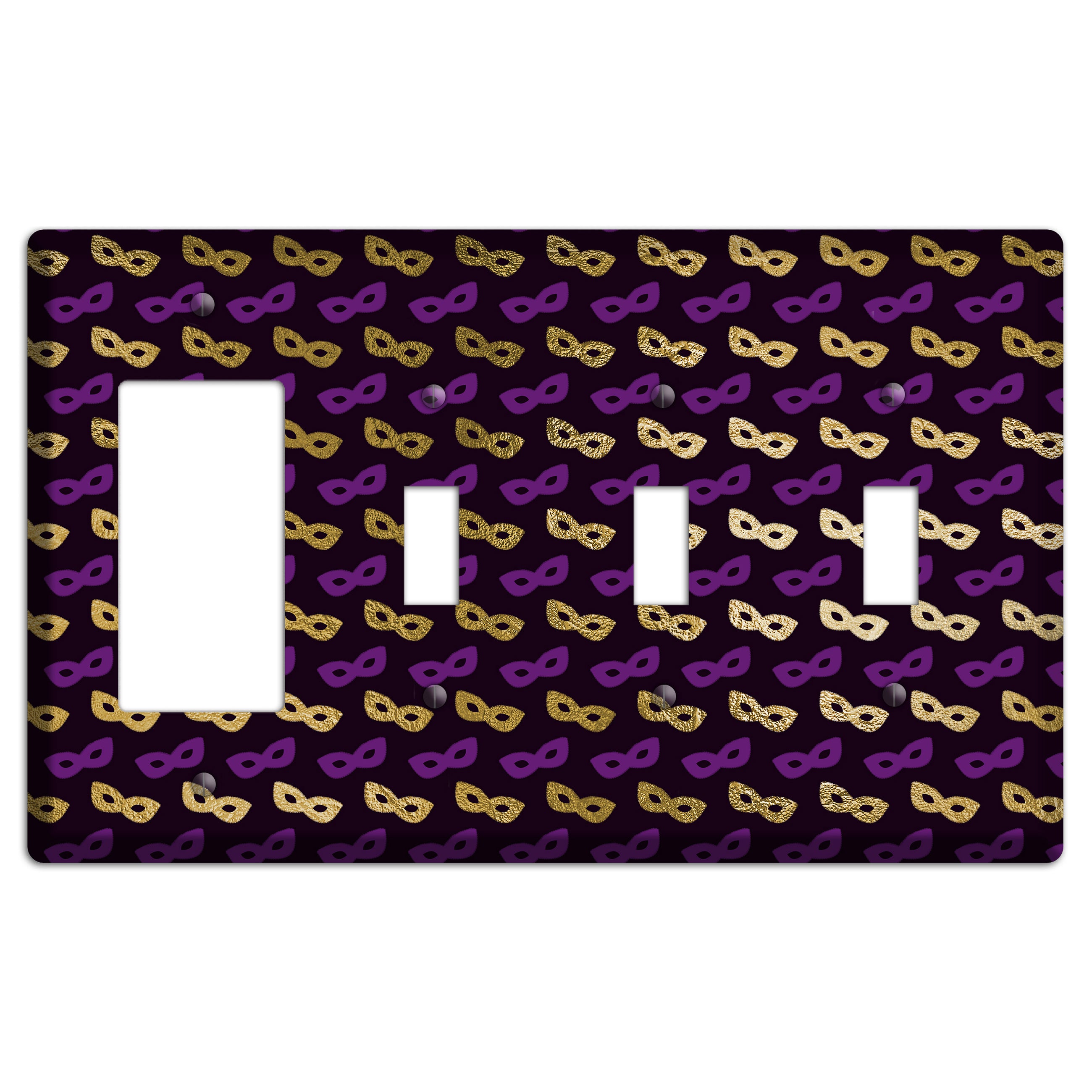 Midnight Masque Rocker / 3 Toggle Wallplate