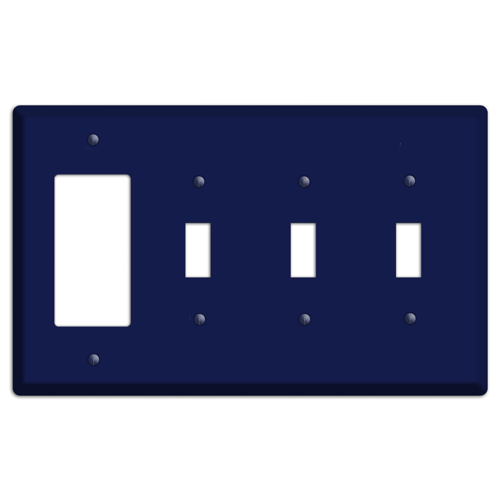 Baxter Midnight Navy Solid Rocker / 3 Toggle Wallplate
