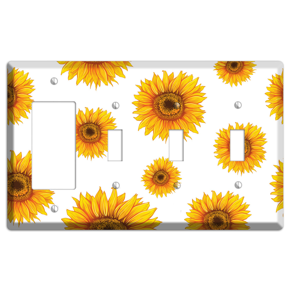 Solar Bloom Scatter Rocker / 3 Toggle Wallplate