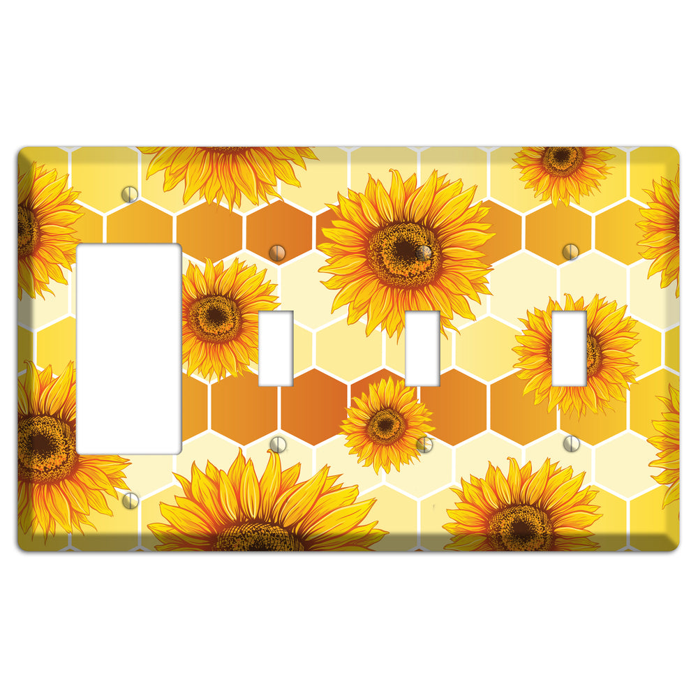 Honeycomb Solstice Rocker / 3 Toggle Wallplate