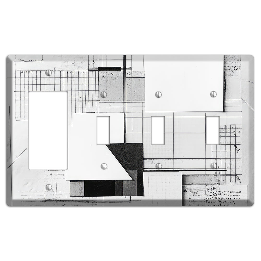 Blueprint Palimpsest Rocker / 3 Toggle Wallplate