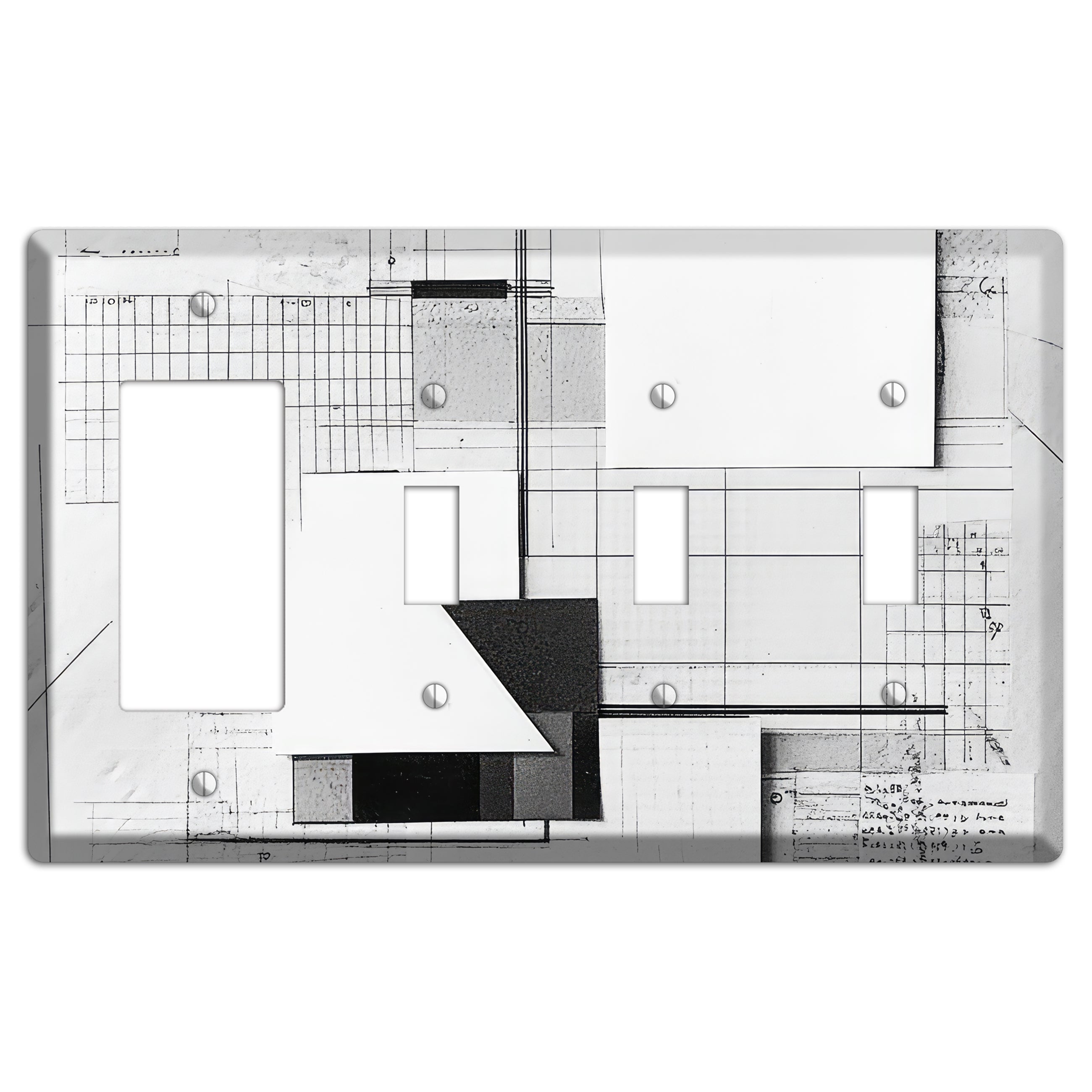 Blueprint Palimpsest Rocker / 3 Toggle Wallplate