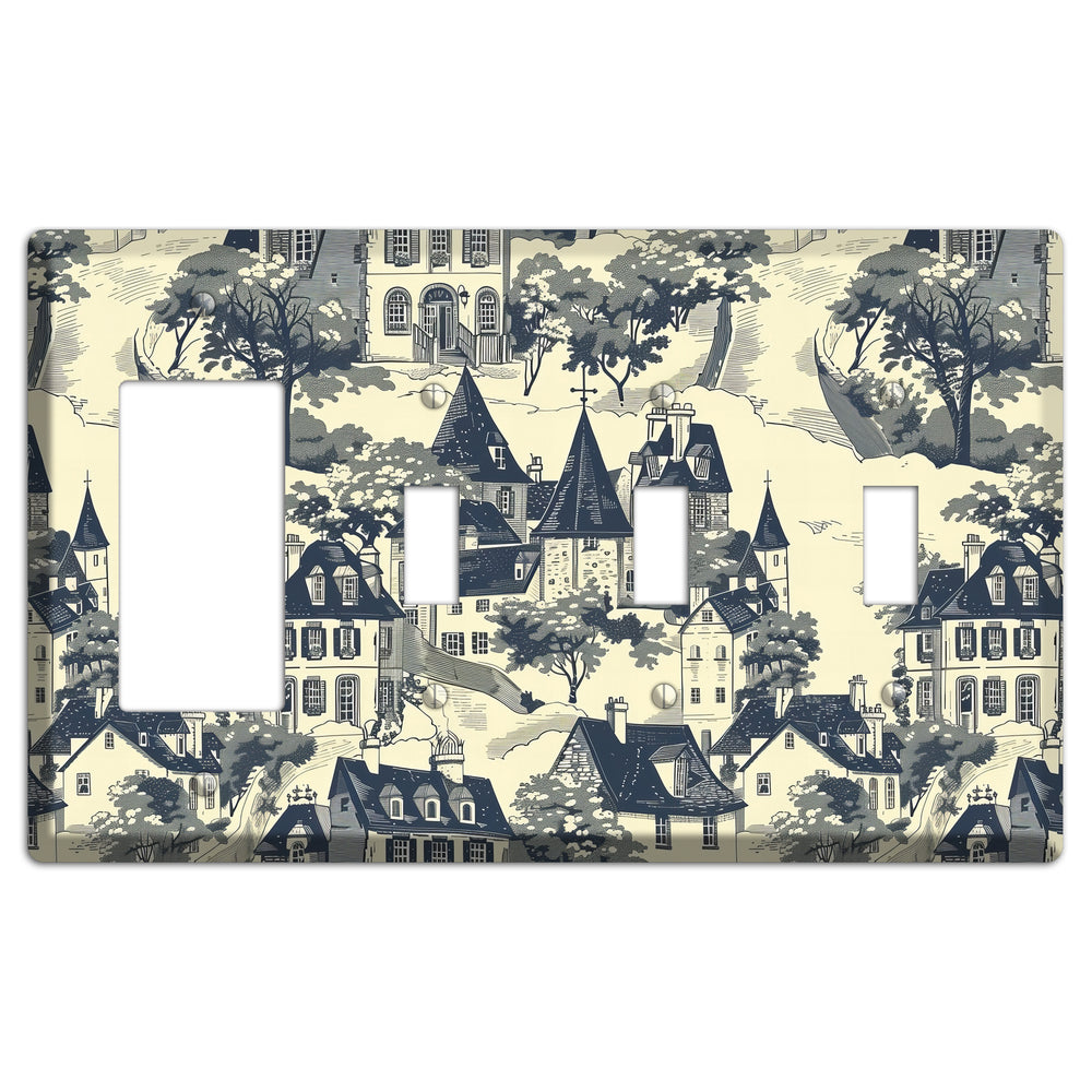Village on the Hill Rocker / 3 Toggle Wallplate