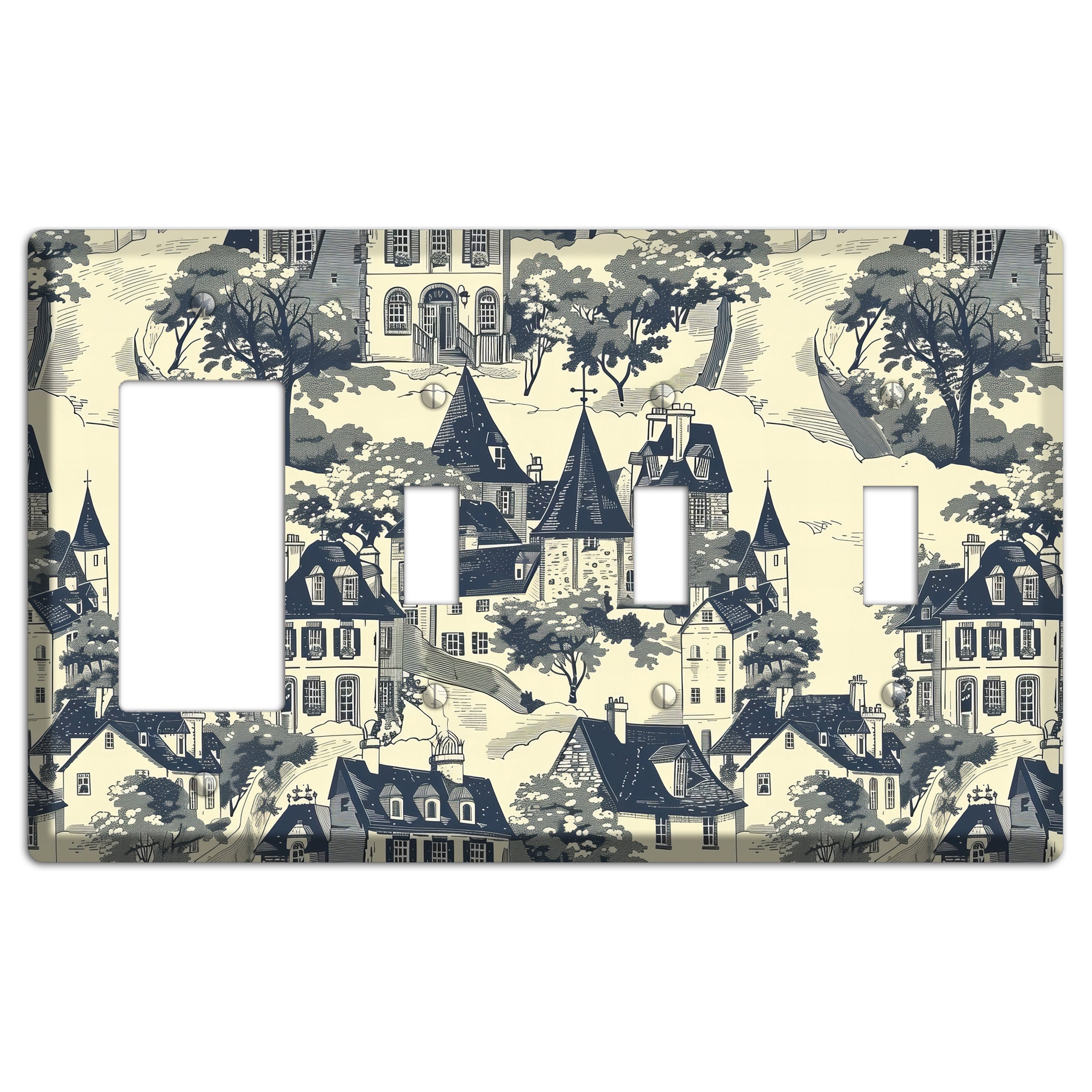 Village on the Hill Rocker / 3 Toggle Wallplate