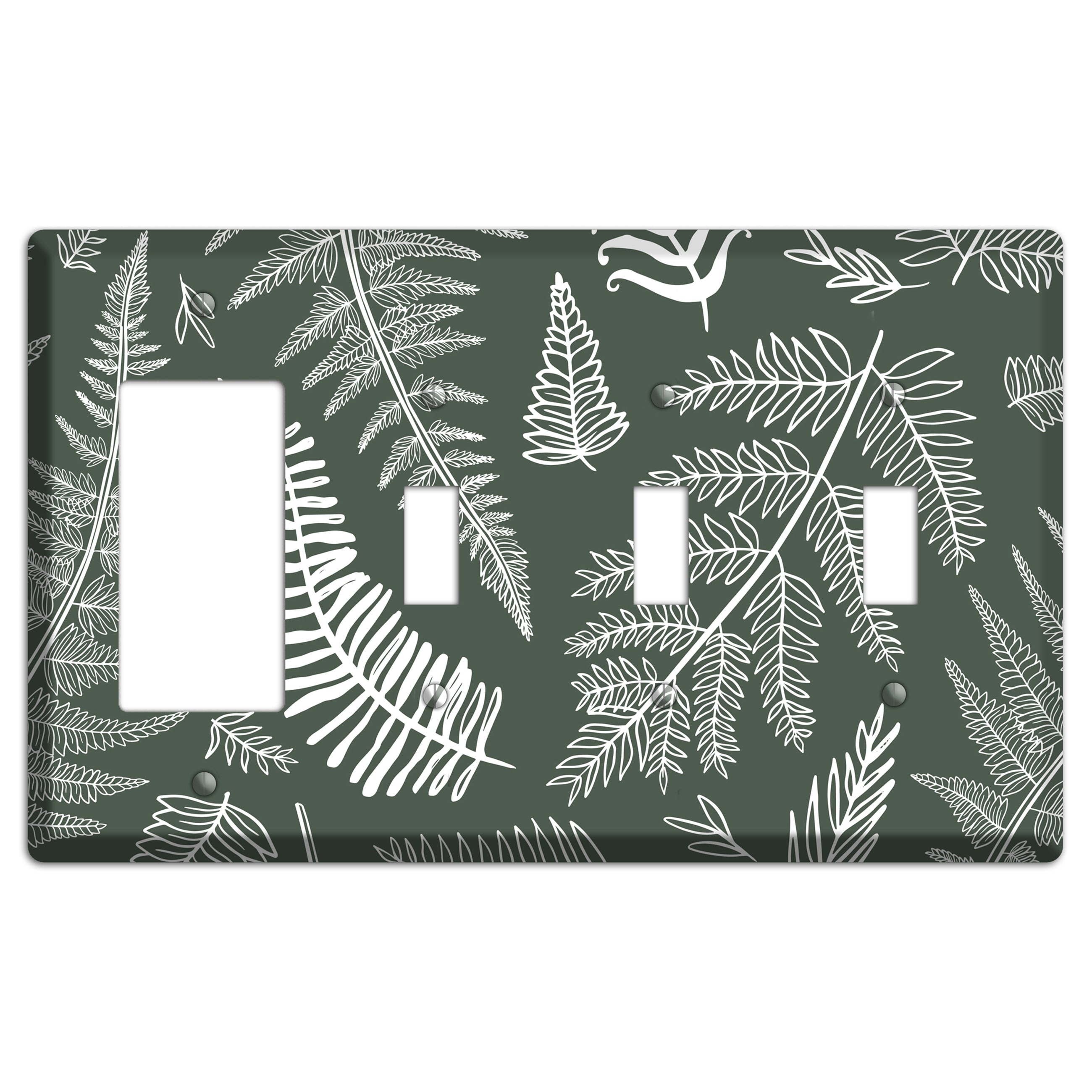Forest Floor Etching Rocker / 3 Toggle Wallplate