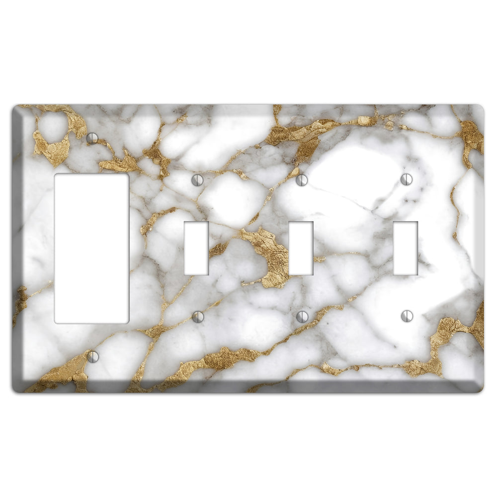 Twine Marble Rocker / 3 Toggle Wallplate