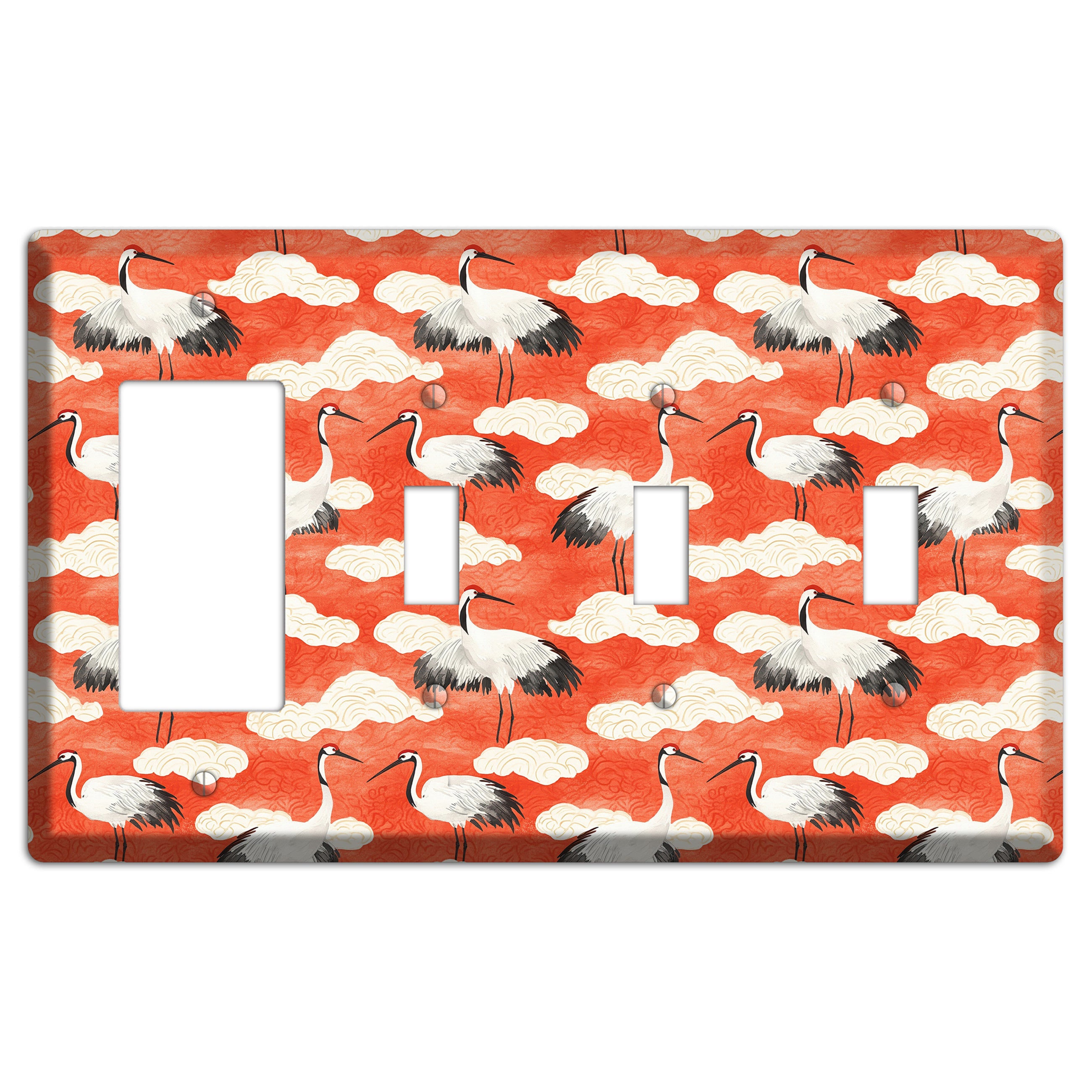 Vermillion Cloud Ceremony Rocker / 3 Toggle Wallplate