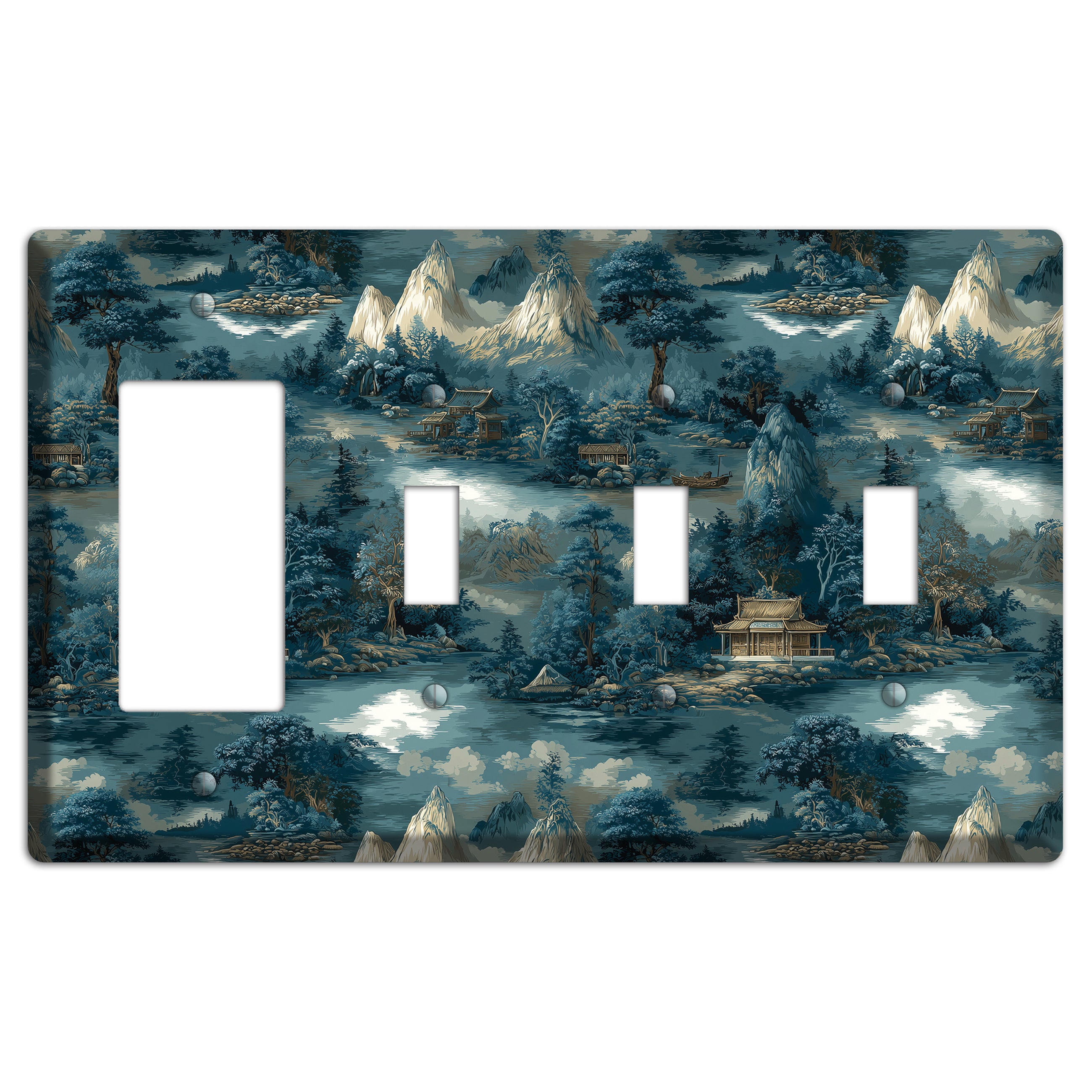 River Mist Refuge Rocker / 3 Toggle Wallplate