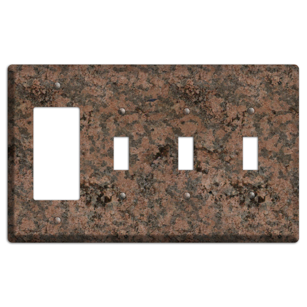 Granite Name: Indian Dakota Granite Rocker / 3 Toggle Wallplate
