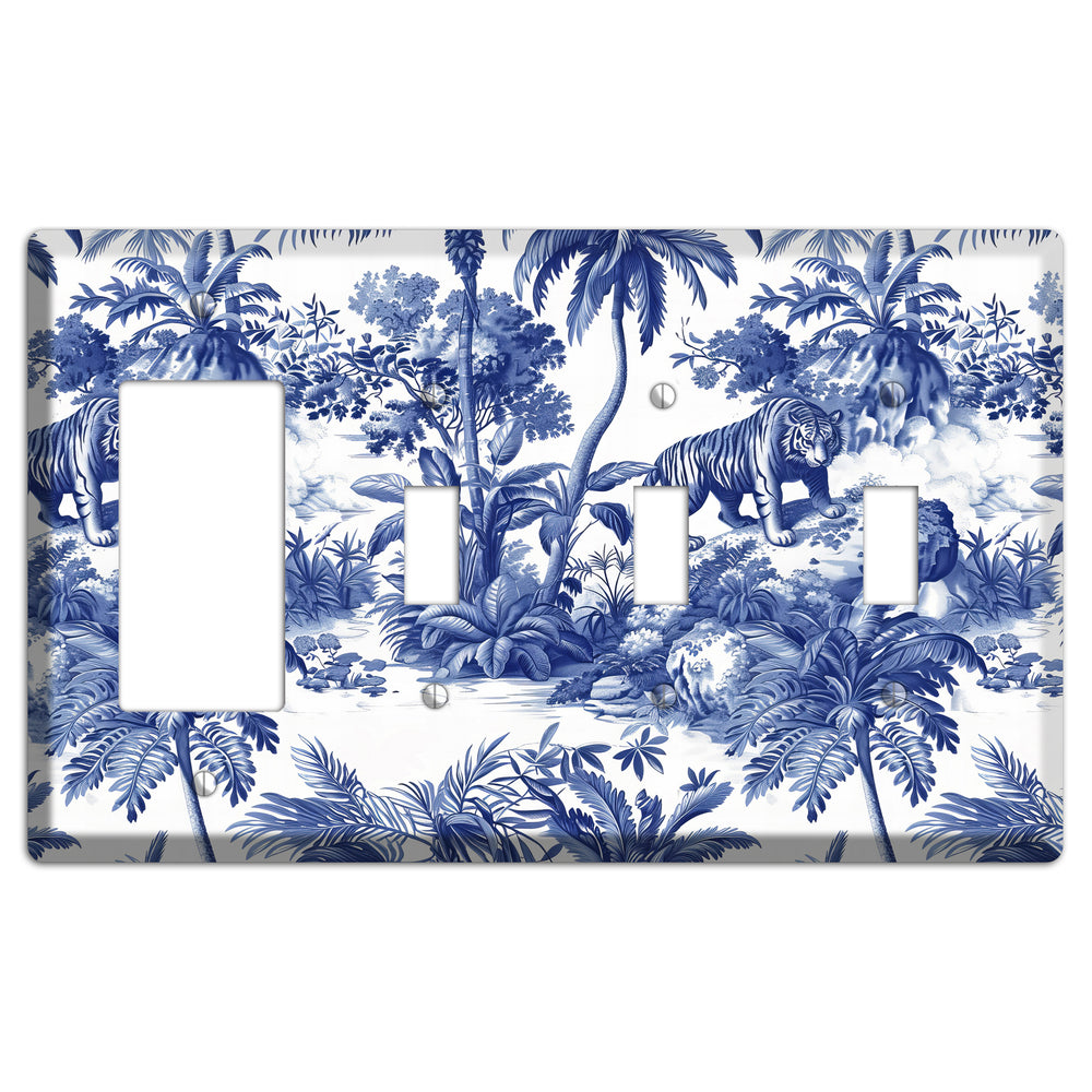 Bengal & Palm Rocker / 3 Toggle Wallplate