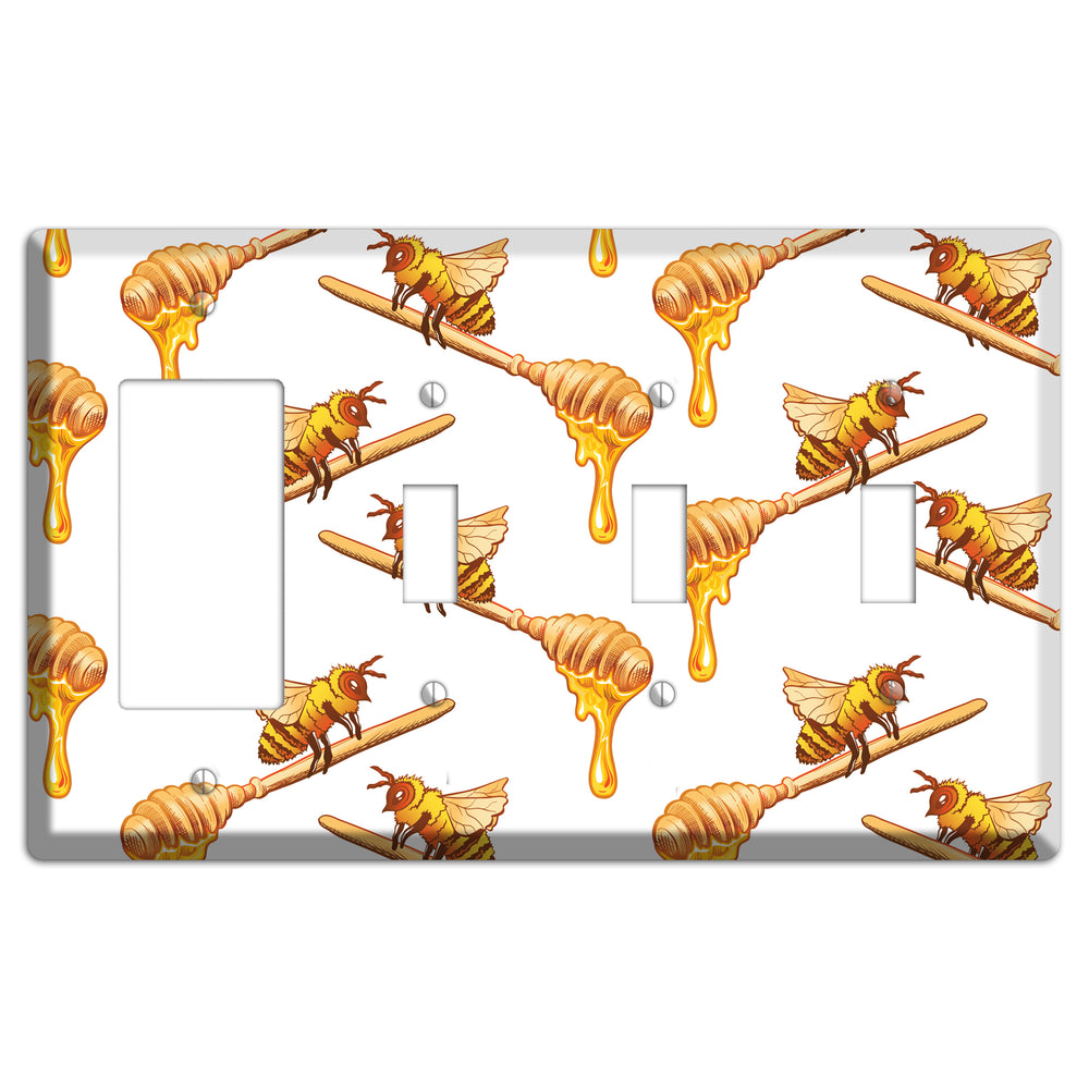 Honey Dipper Scatter Rocker / 3 Toggle Wallplate