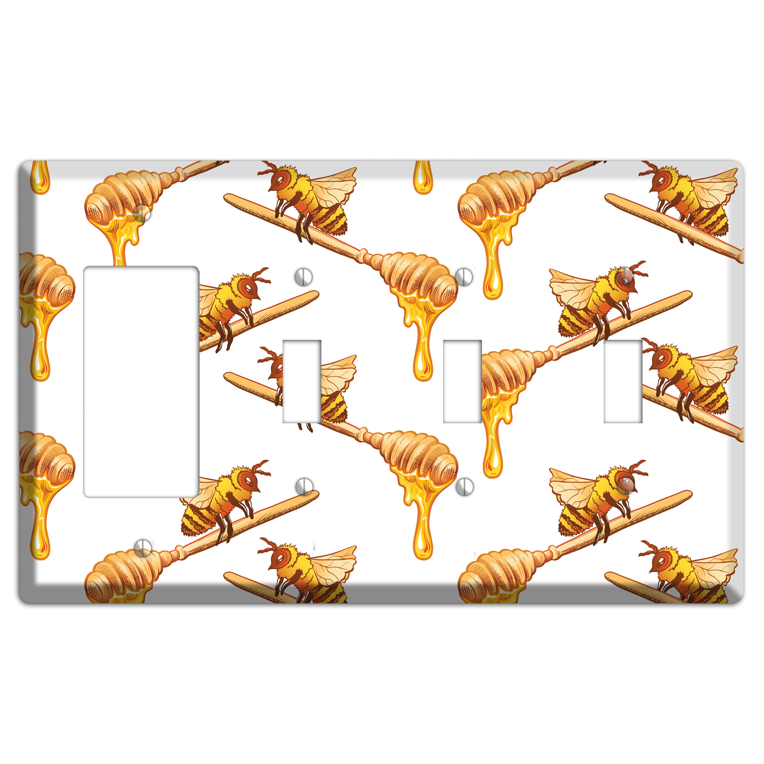 Honey Dipper Scatter Rocker / 3 Toggle Wallplate